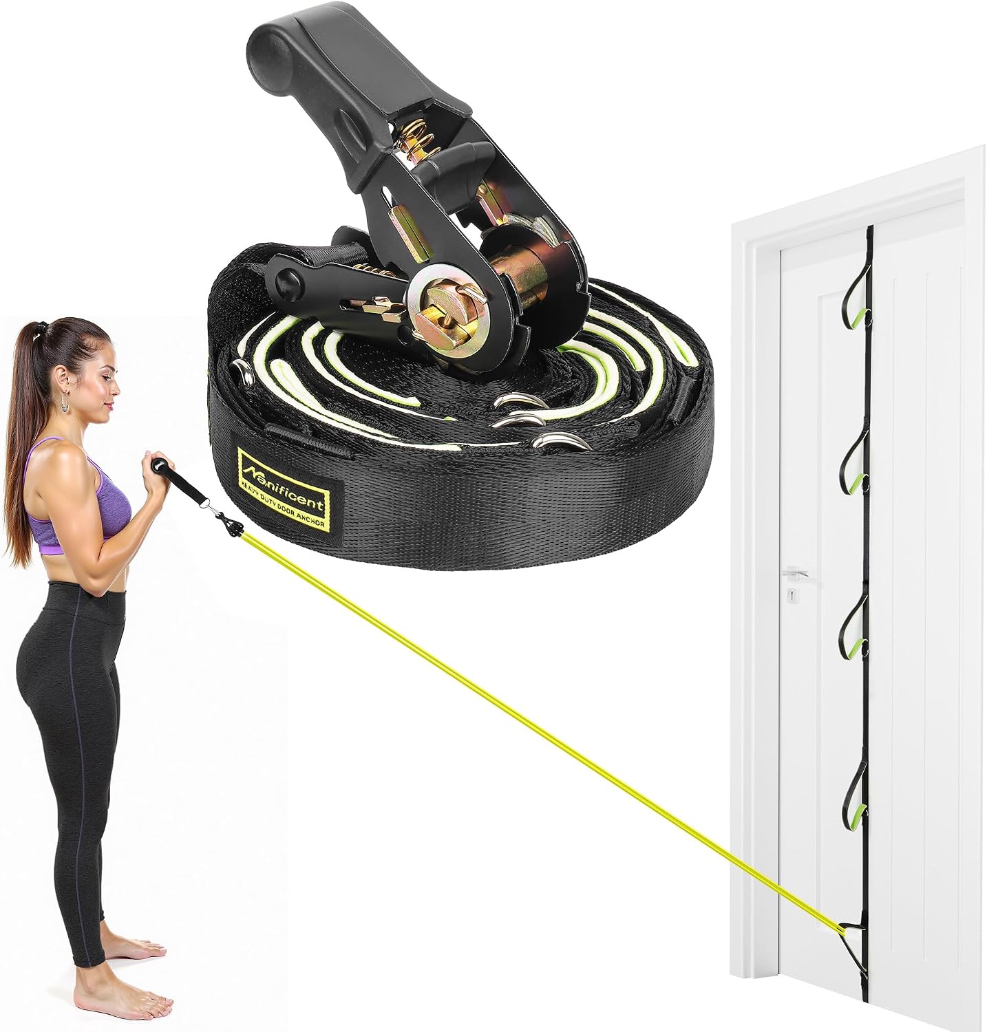 Manificent Door Anchor for Resistance Bands, Heavy Duty Padded Door Anchor System Door Hook