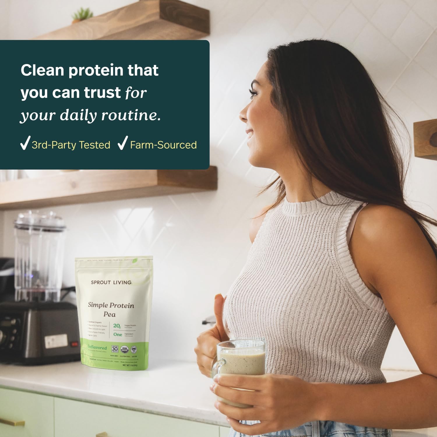 Sprout Living Organic Pumpkin Seed Protein Powder, Unflavored, 20 Grams of Plant Based Protein Powder Without Artificial Sweeteners, Non Dairy, Non-GMO, Vegan, Gluten Free (1 Pound, 14 Servings)