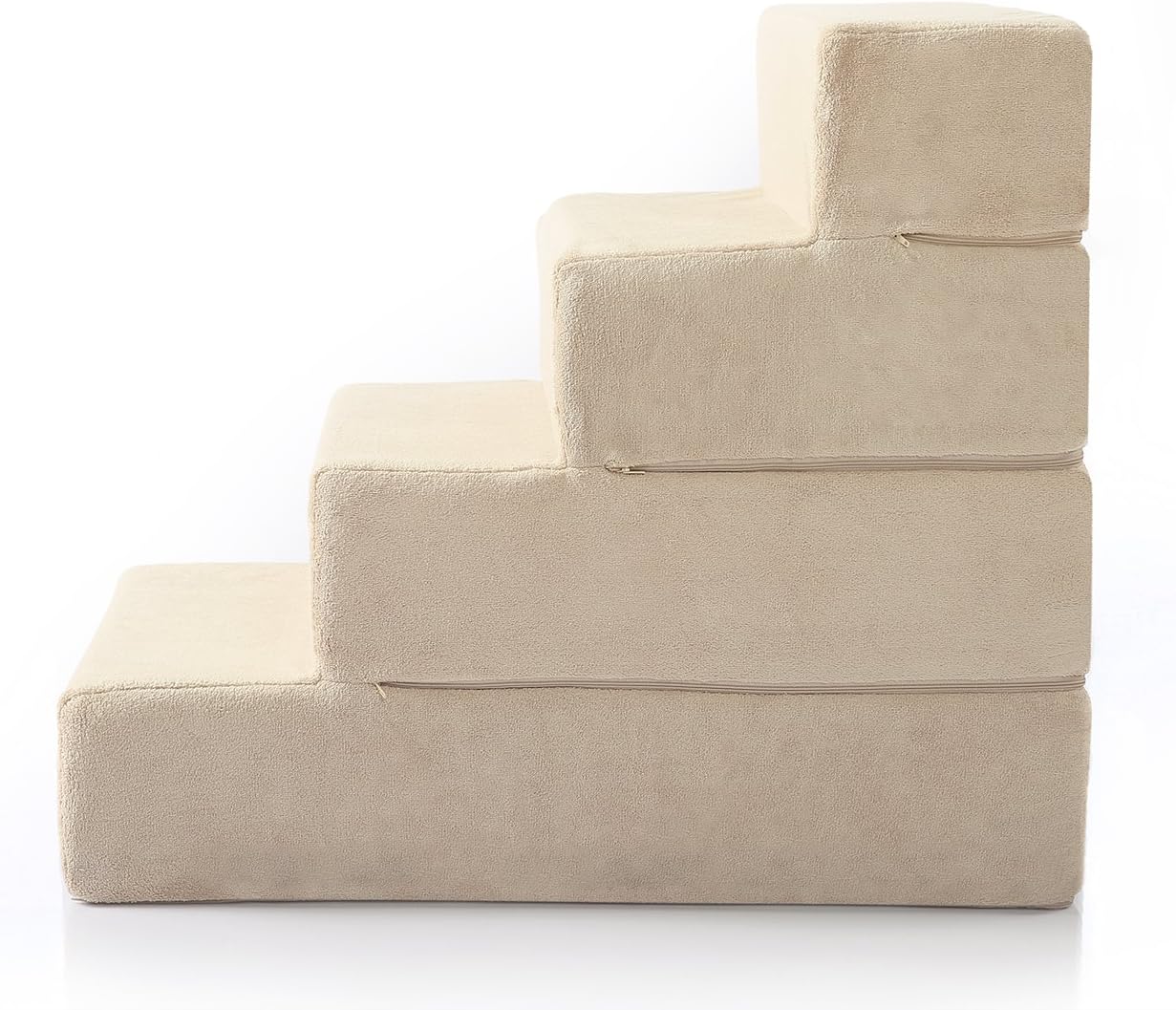 ZINUS Foam 13 Inch 2-Step Step Pet Stairs / Pet Ramp for Cats and Dogs, Extra Small, Beige