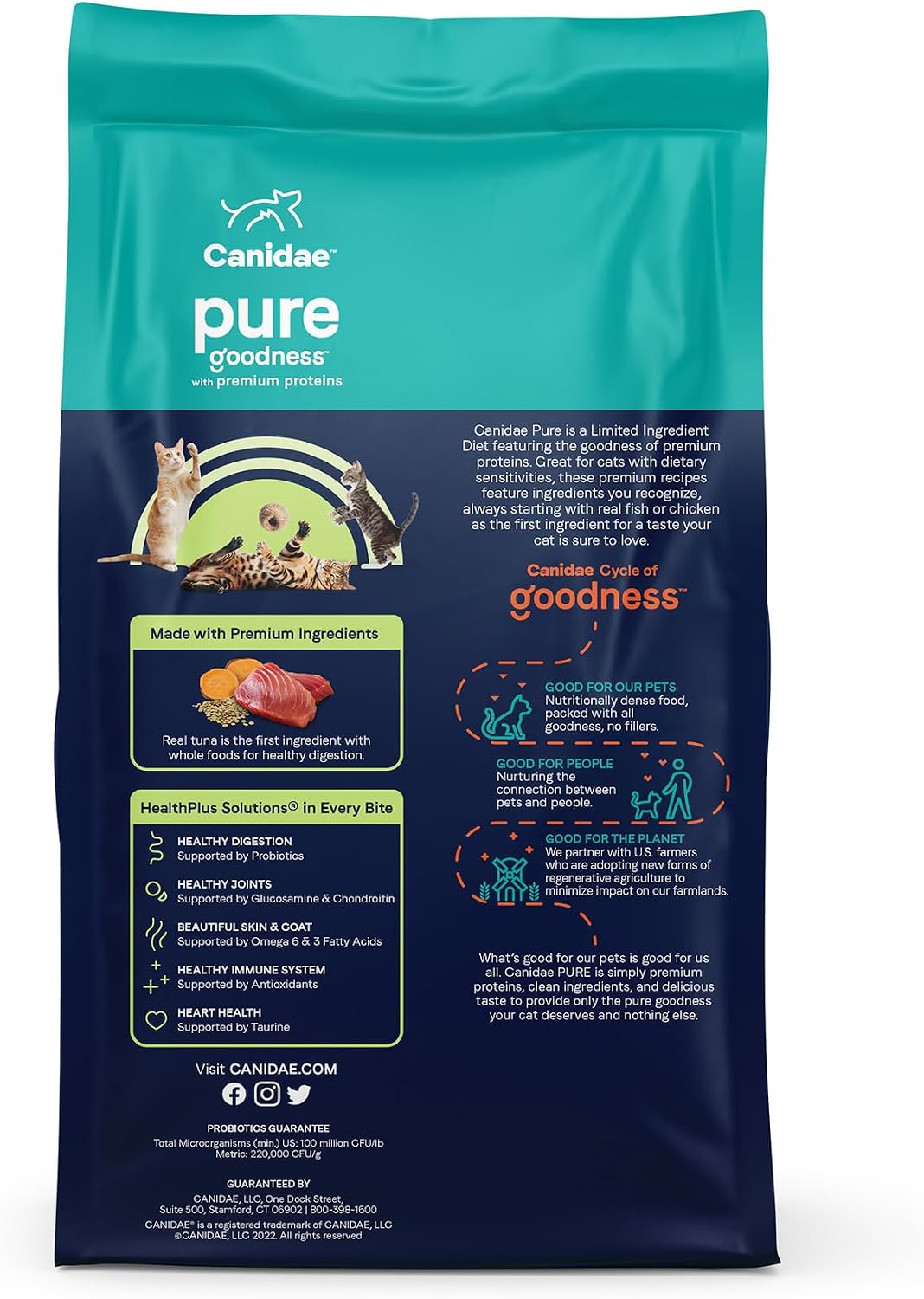 Canidae Pure Limited Ingredient Premium Dry Cat Food, Real Chicken Recipe, 10 lbs, Grain Free