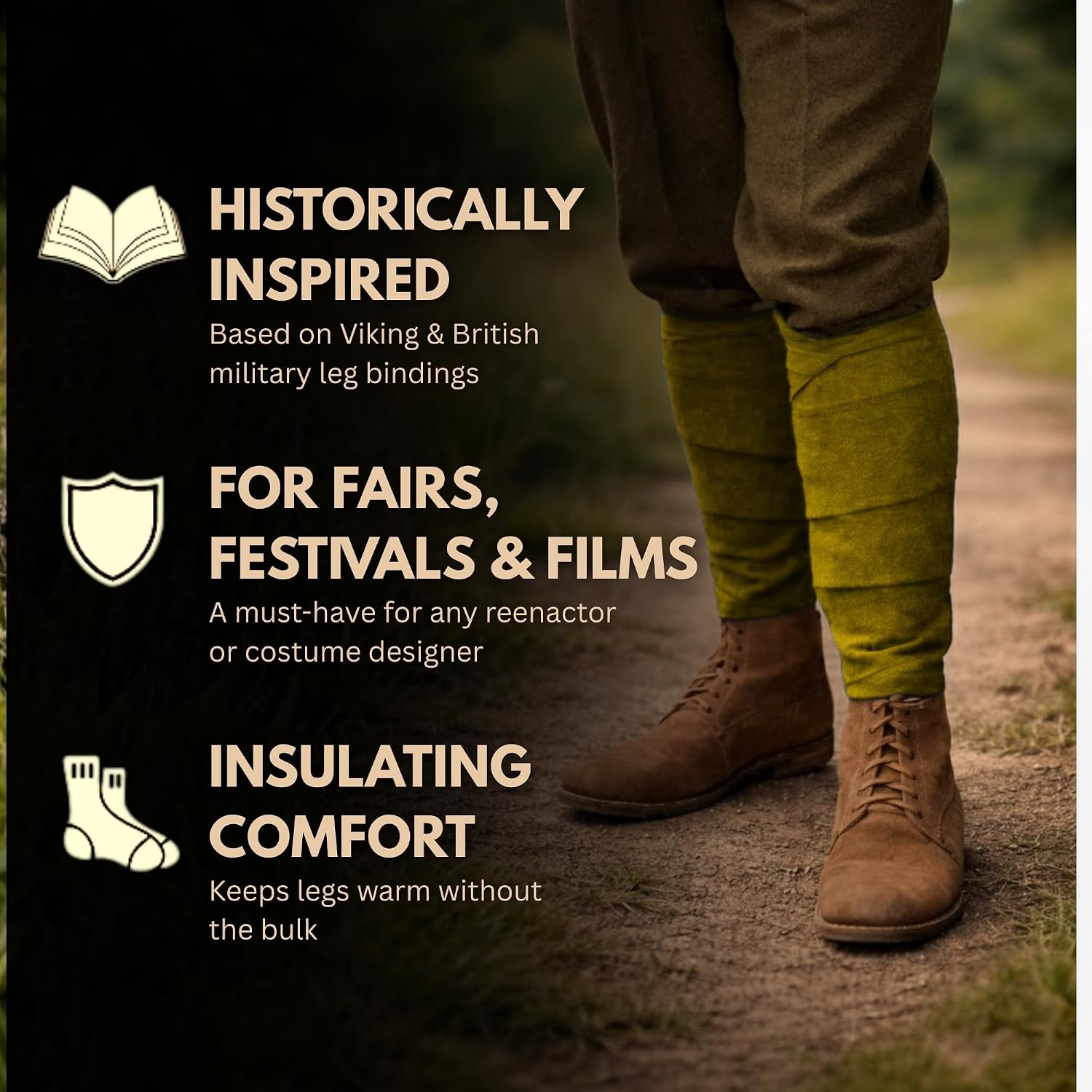 warreplica WW1 US Army M1910 Puttees Leggings Wraps/WW1 US Army Leg Wraps Gear Putty–Historical Reproduction Military Gaiters