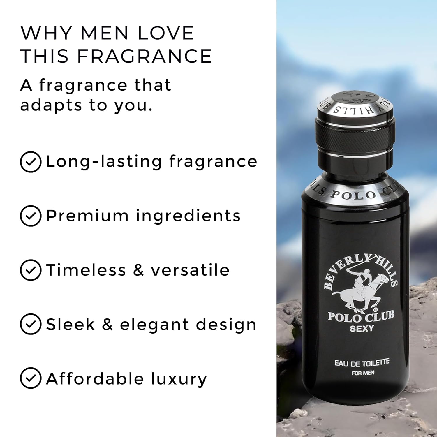 Beverly Hills Polo Club SEXY - Oriental, Woody Cologne for Men - Timeless, Fresh & Masculine Fragrance Scent - Eau De Toilette Spray 3.40fl.oz / 100ml