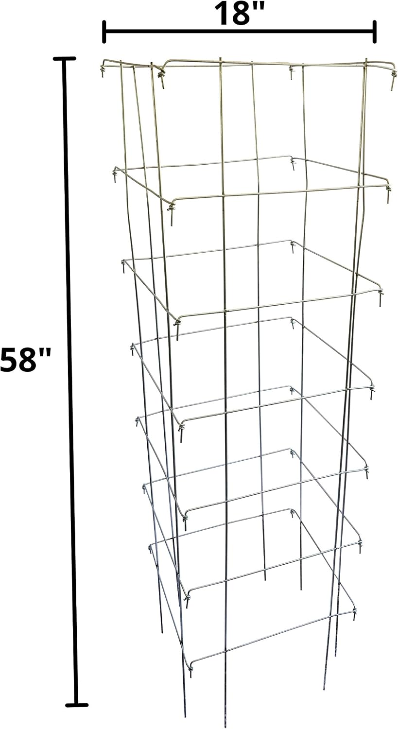 Happy Trees Large Heavy Duty Folding Tomato Cages, 3-Pack, Made in USA