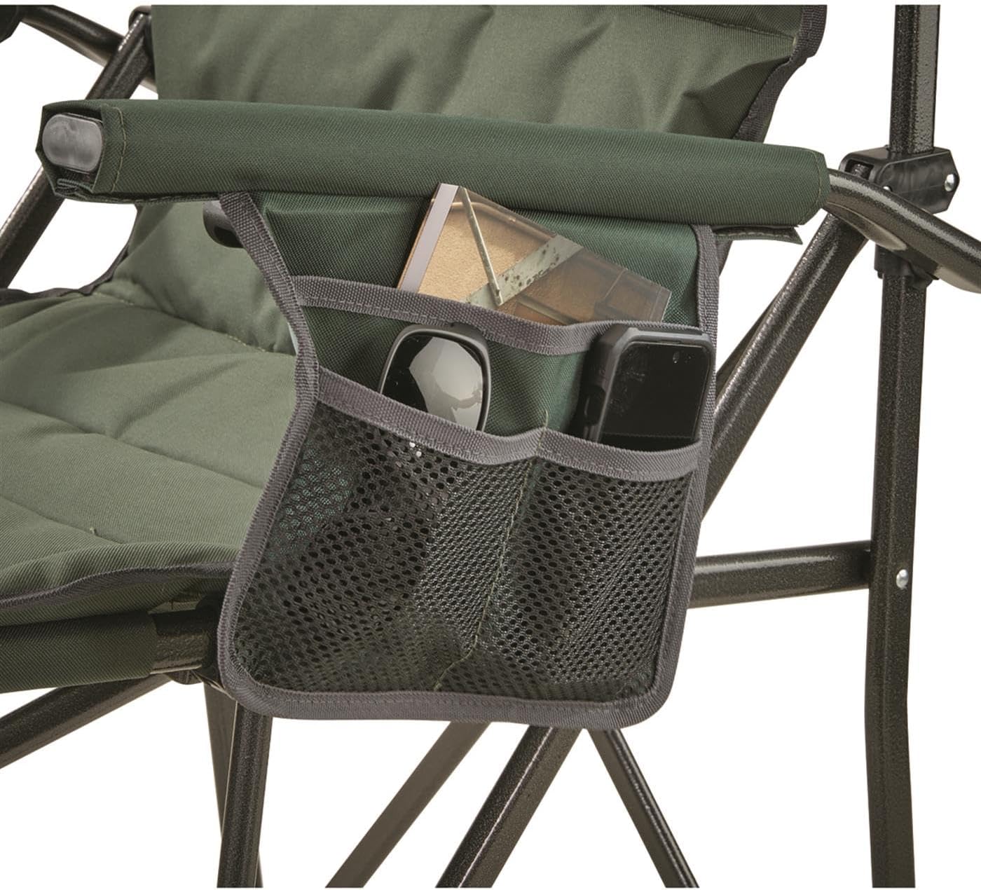 Guide Gear Oversized XL Comfort Padded Mammoth Camping Chair; Includes Carry Bag, Portable, Folding, Large Camp Lounge Chairs for Outdoor, Adults, Men and Women, Heavy-Duty 500-Pound Capacity Green