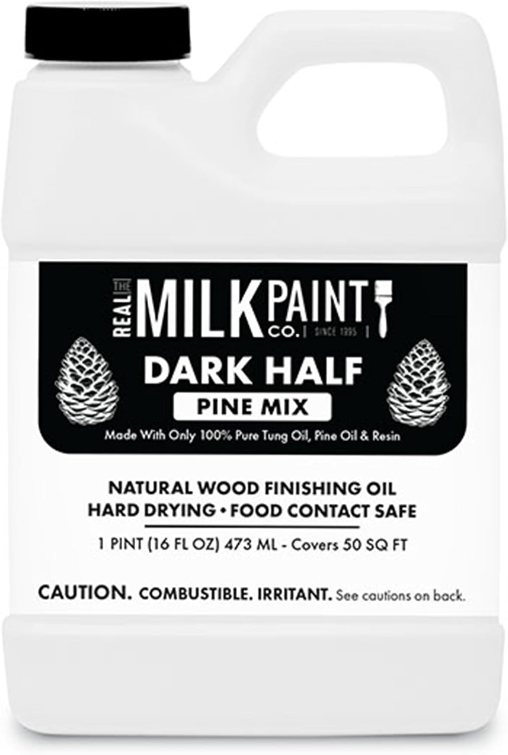 Real Milk Paint Dark Half, Dark Tung Oil and Orange Peel Oil for Wood Finishing, Cutting Boards, Butcher Blocks, Wood Floors, Clay, Stone, and Slate, Food Grade, 1 Gallon