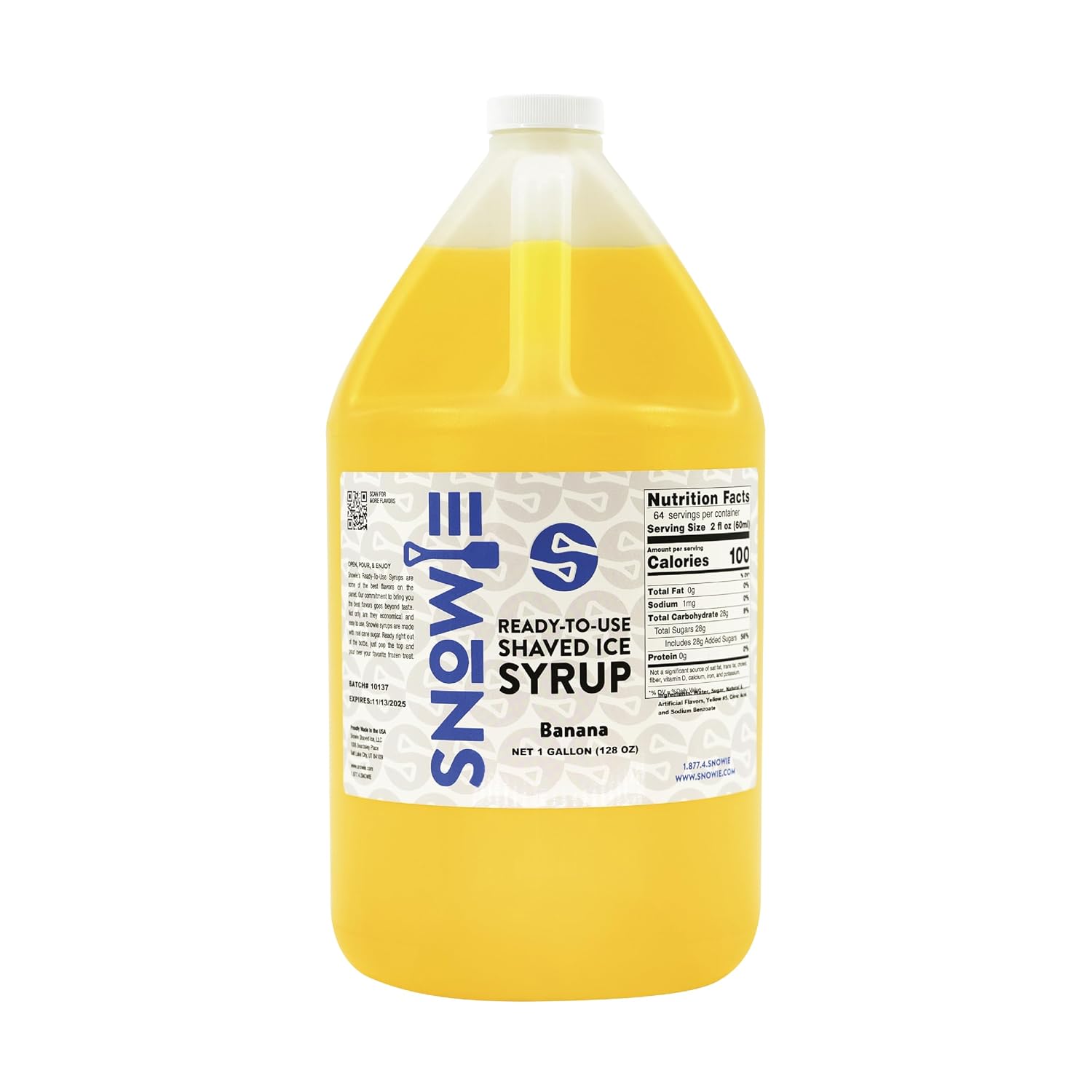 SNOWIE Ready to Use Shaved Ice Snow Cone Syrup - Gallon (Cotton Candy Pink)