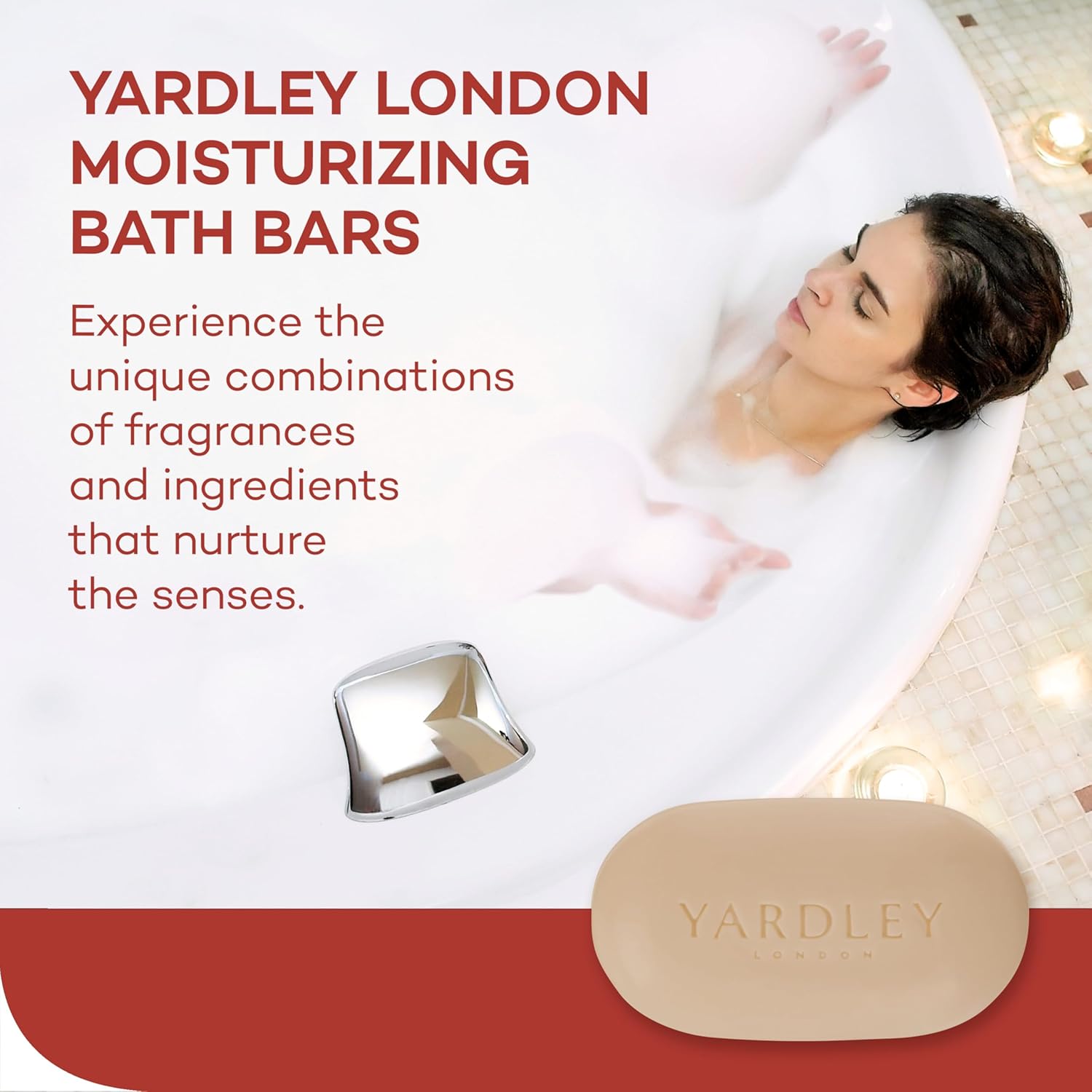Yardley London Nourishing Bath Soap Bar Cocoa Butter, Helps Soften Dry Skin with Pure Cocoa Butter, Shea Butter & Vitamin E, 4.0 oz Bath Bar, 1 Soap Bar
