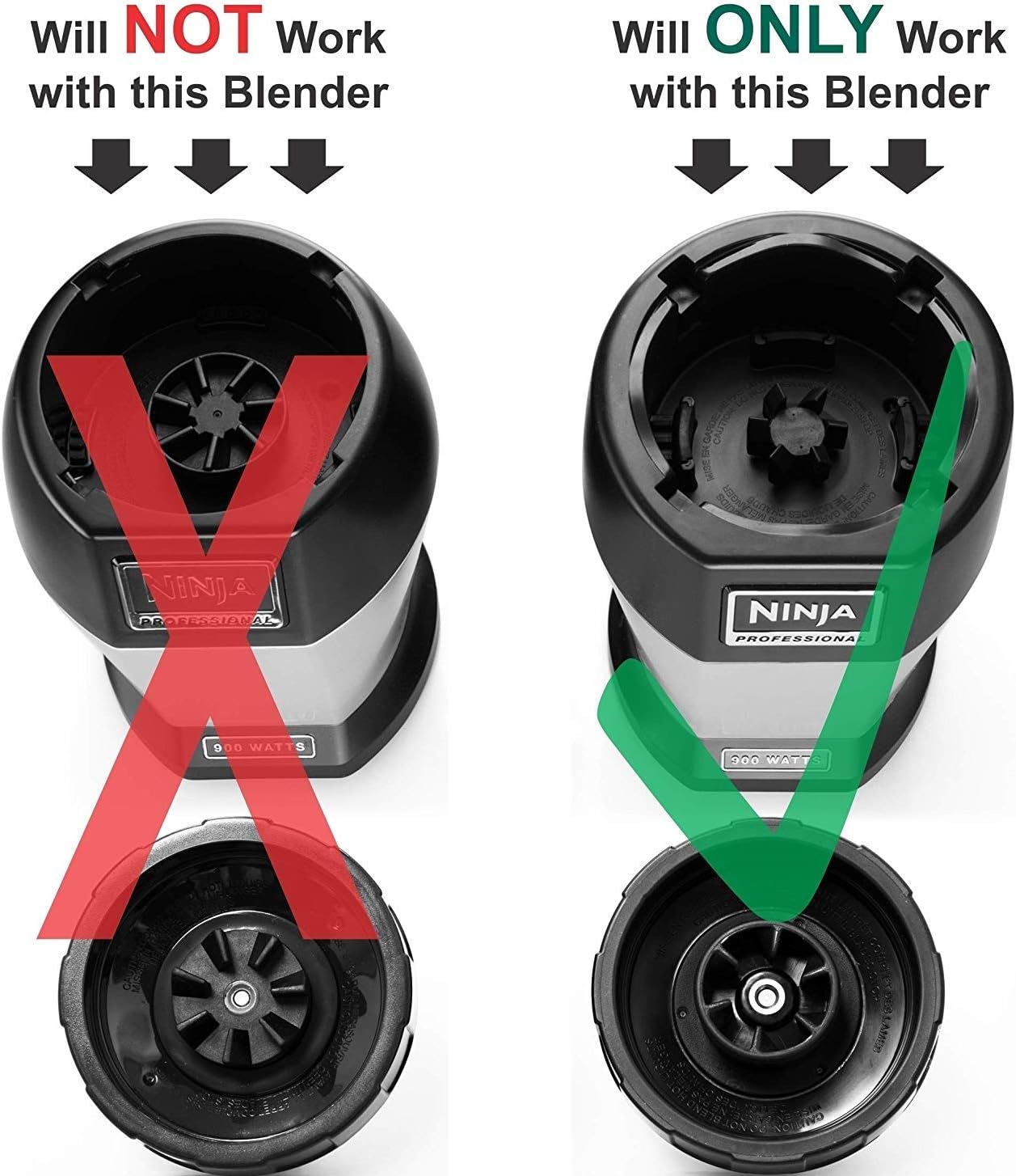 Ninja Blender Replacement Parts - Bottom Blade 6 Fins for Nutri Ninja Auto iQ BL480 BL480D BL482 BL456 Blenders (Female Fins Only) (1 Pack)