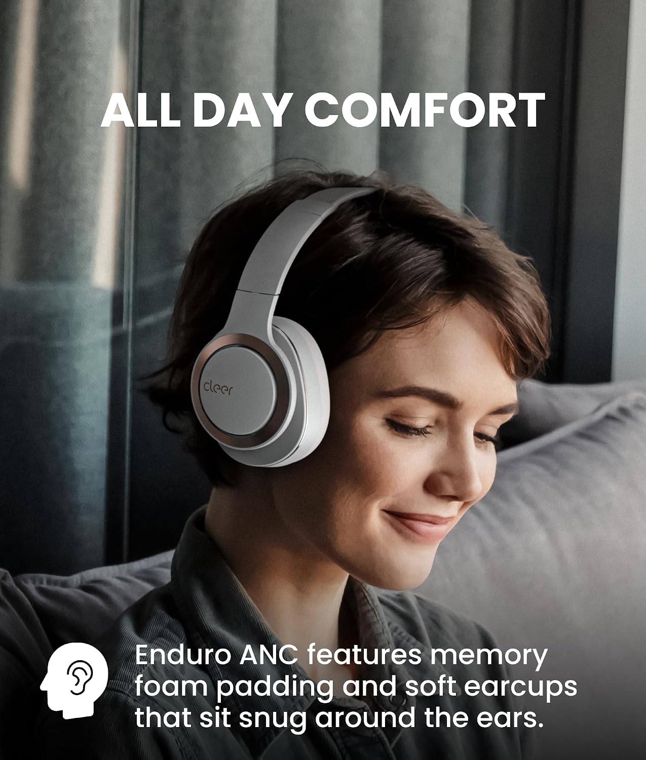 Cleer Audio Enduro ANC Noise Canceling Headphones, Dark Navy