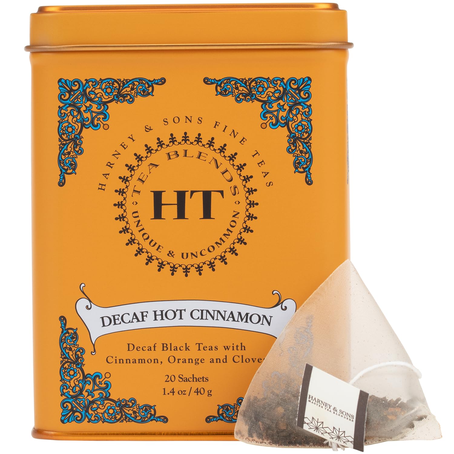 Harney & Sons HT Organic Supreme Green Tea, 20 Sachets, Tea Tin | Organic green tea with 20 sachets in a reusable tea tin. Caffeinated.