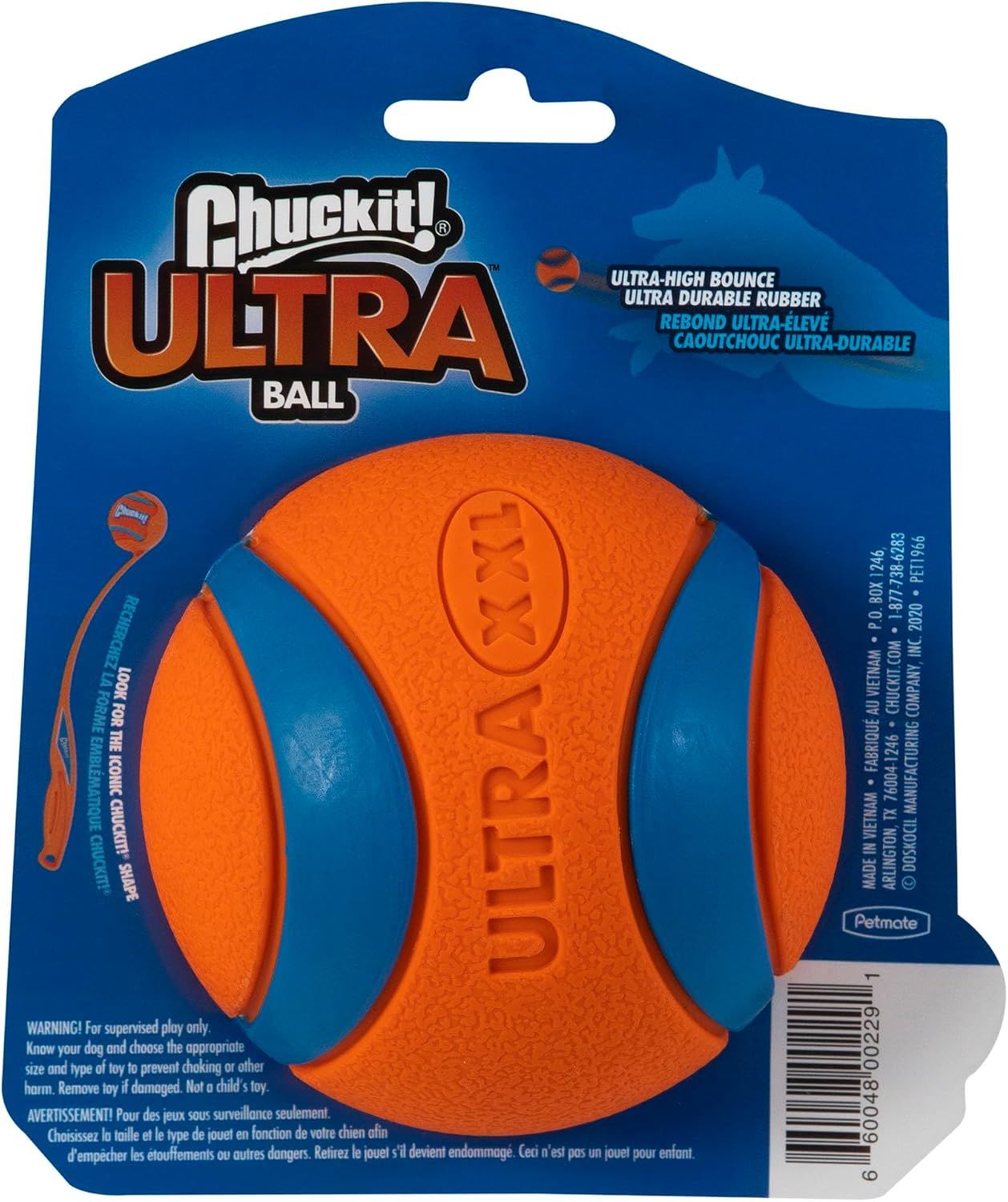 Chuckit! Ultra Ball Dog Toy - Size Large - For Dogs 60-100 lbs - Made from Durable Rubber - Super Bouncy - Floats in Water - 3-inch Diameter - Pack of 1