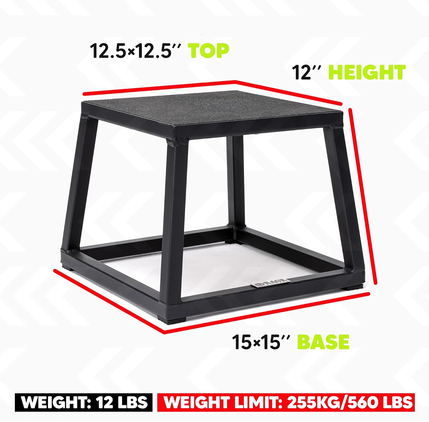 Rage Fitness Steel Plyo Box 12-18-24 Inch High Anti-Slip Pre-Assembled Plyometric Jump Box for Home Gym Conditioning and Strength Training (Sold