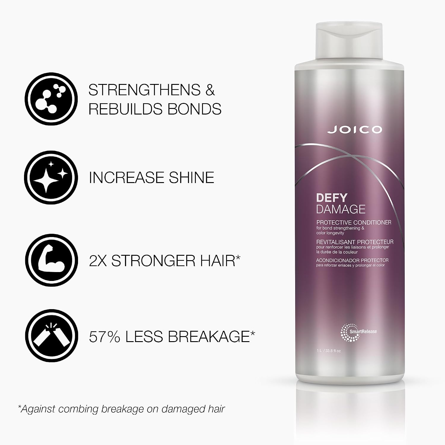 Joico Defy Damage Protective Shampoo & Conditioner Set | For Color-Treated Hair | Strengthen Bonds & Preserve Hair Color | With Moringa Seed Oil &