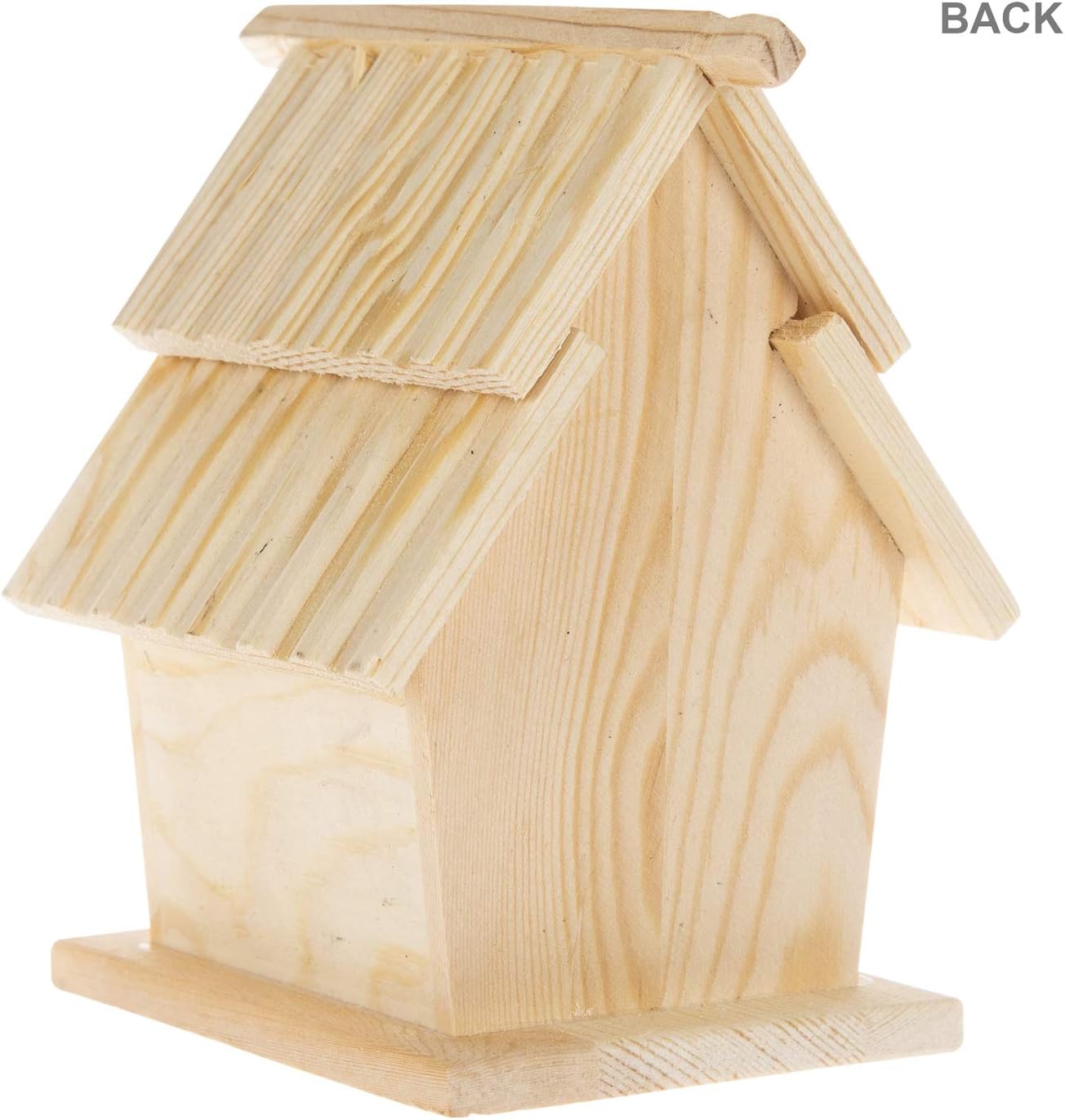 Hobby Lobby Woodpile Fun! Slat Roof Wood Birdhouse, 5.7" x 4.33" (Set of 2)
