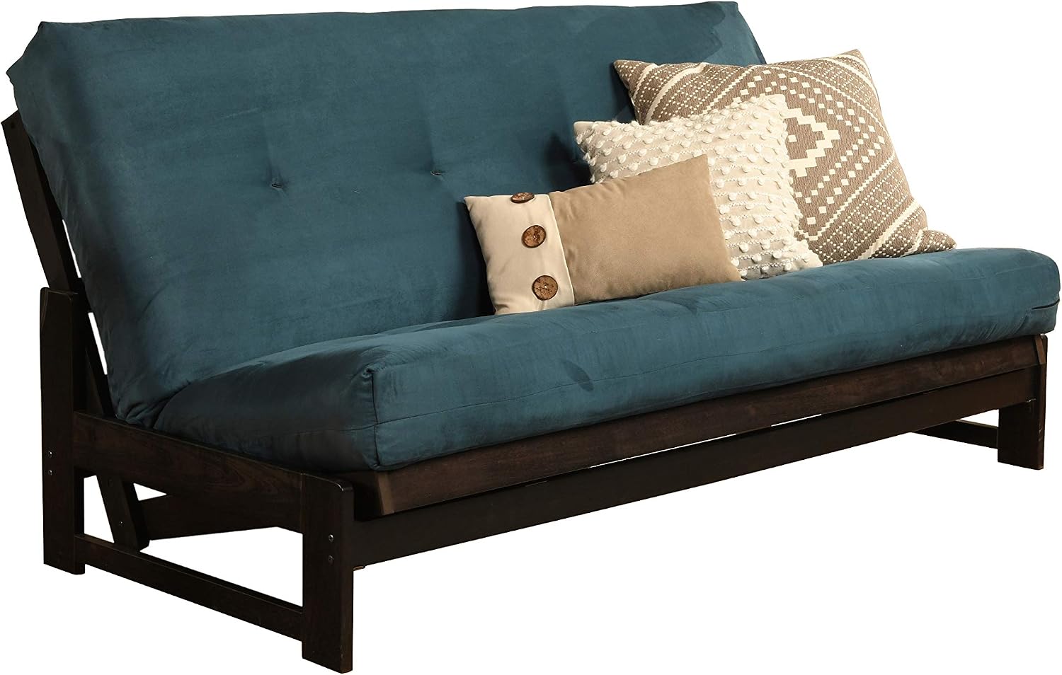 Kodiak Furniture Aspen Futon Set with Reclaim Mocha Finish, Suede Black