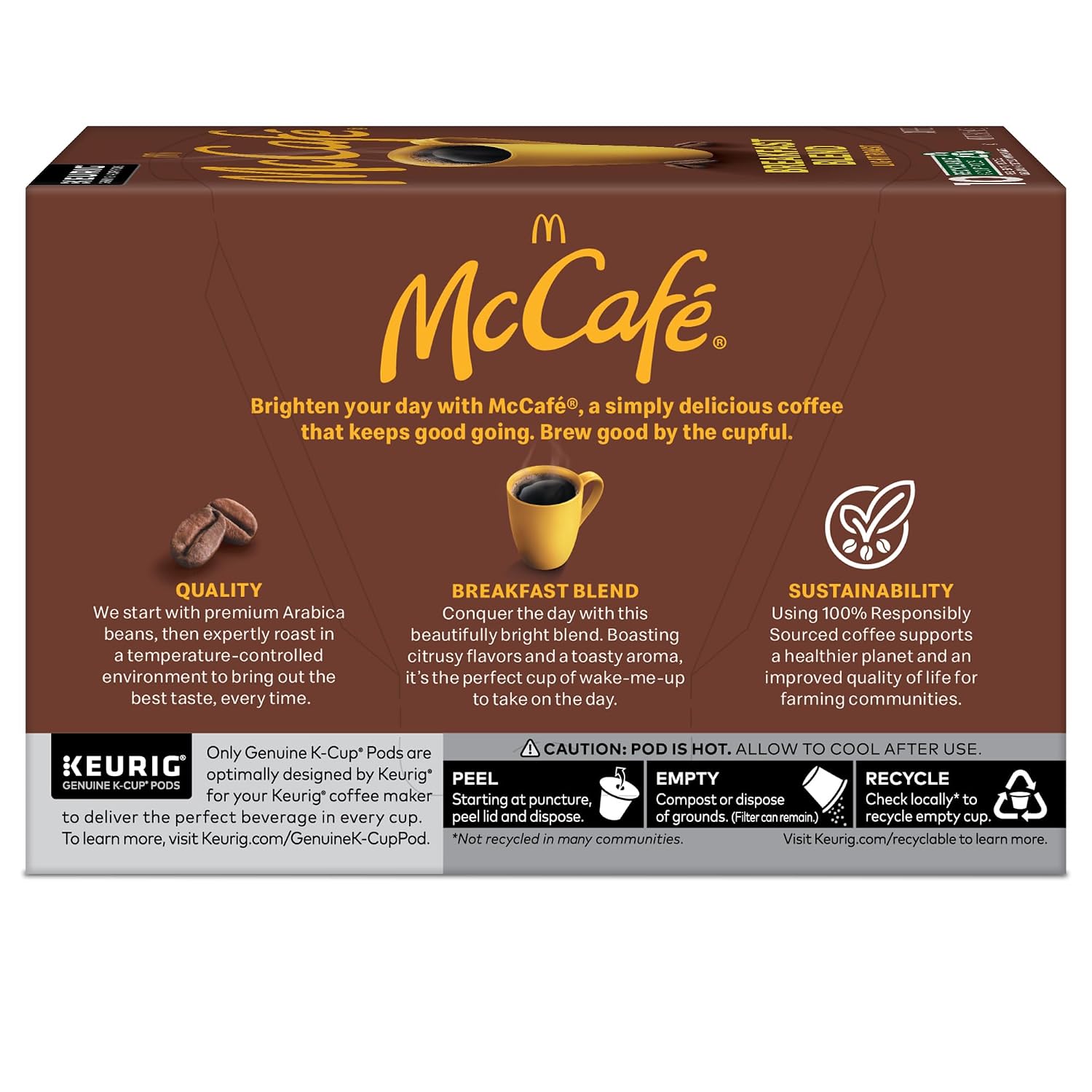 McCafe Breakfast Blend Coffee, Keurig Single Serve Keurig K-Cup Pods, Light Roast, 96 Count (4 Packs of 24)