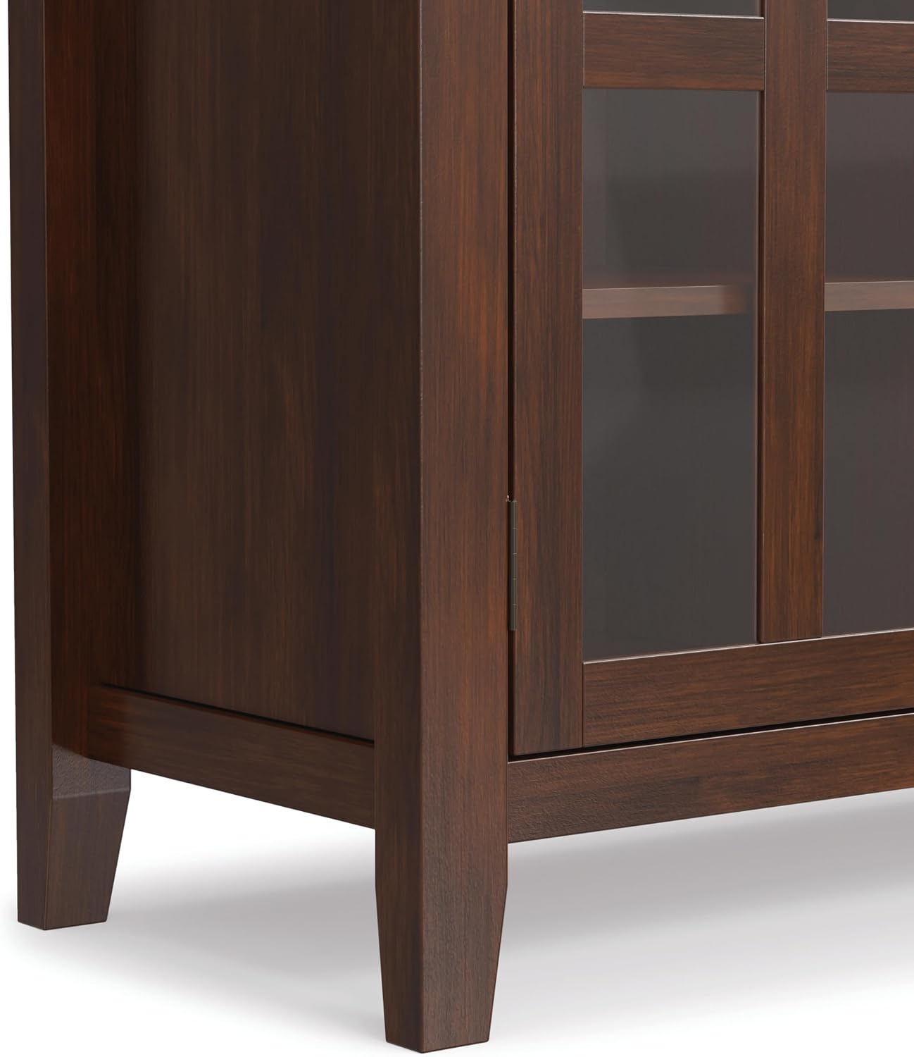 SIMPLIHOME Artisan 53" Wide Solid Wood TV Stand in Russet Brown
