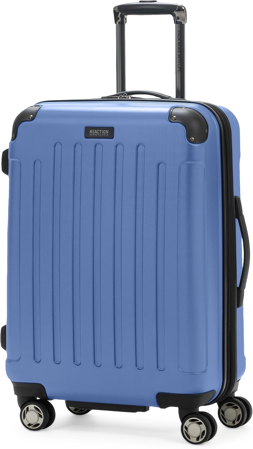 Kenneth Cole REACTION Renegade Luggage Expandable 8-Wheel Spinner Lightweight Hardside Suitcase, Champagne, 20-Inch Carry On