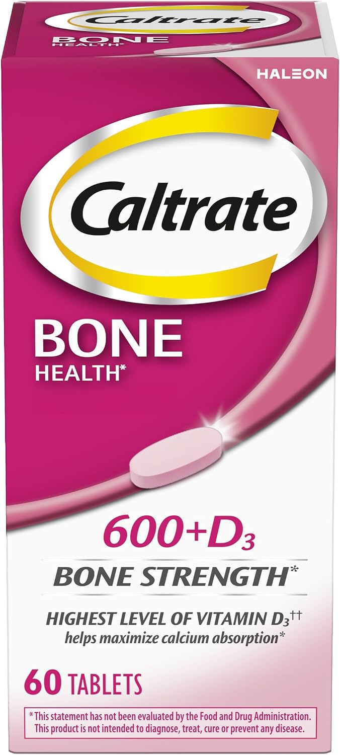 Caltrate 600 Plus D3 Vitamin D and Calcium Supplement Tablets, 165 Count | Highest Level of Vitamin D3, Maximizes Calcium Absorption to Support Strong Bones and Daily Function