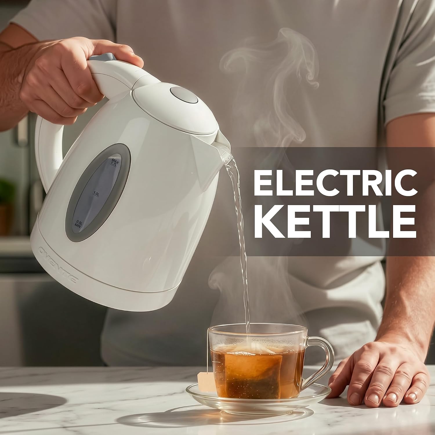 OVENTE 1.7L Electric Kettle with 1100W Fast Boiling Water, Green KP72G
