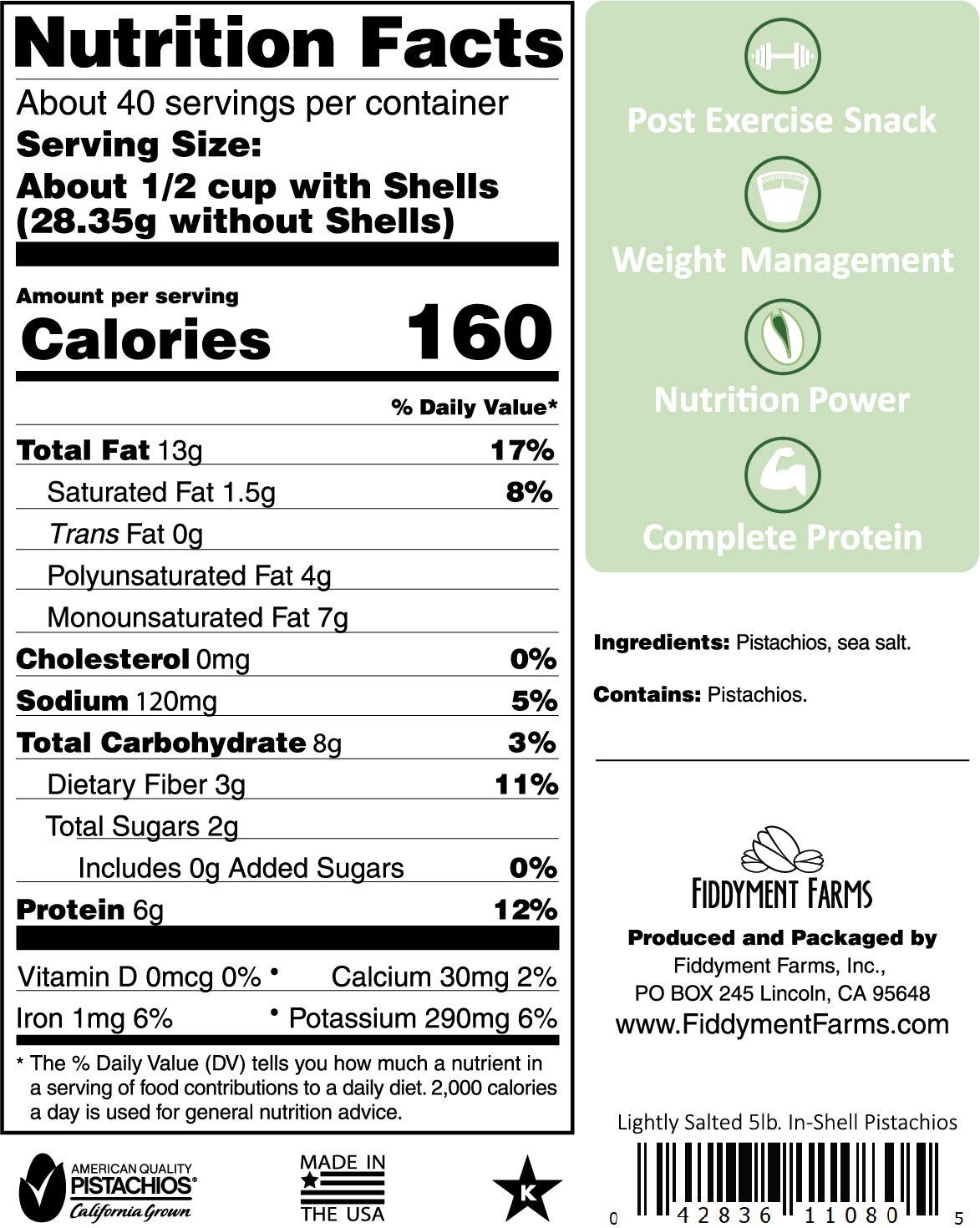 Fiddyment Farms 5 LB. In-Shell Sea Salted