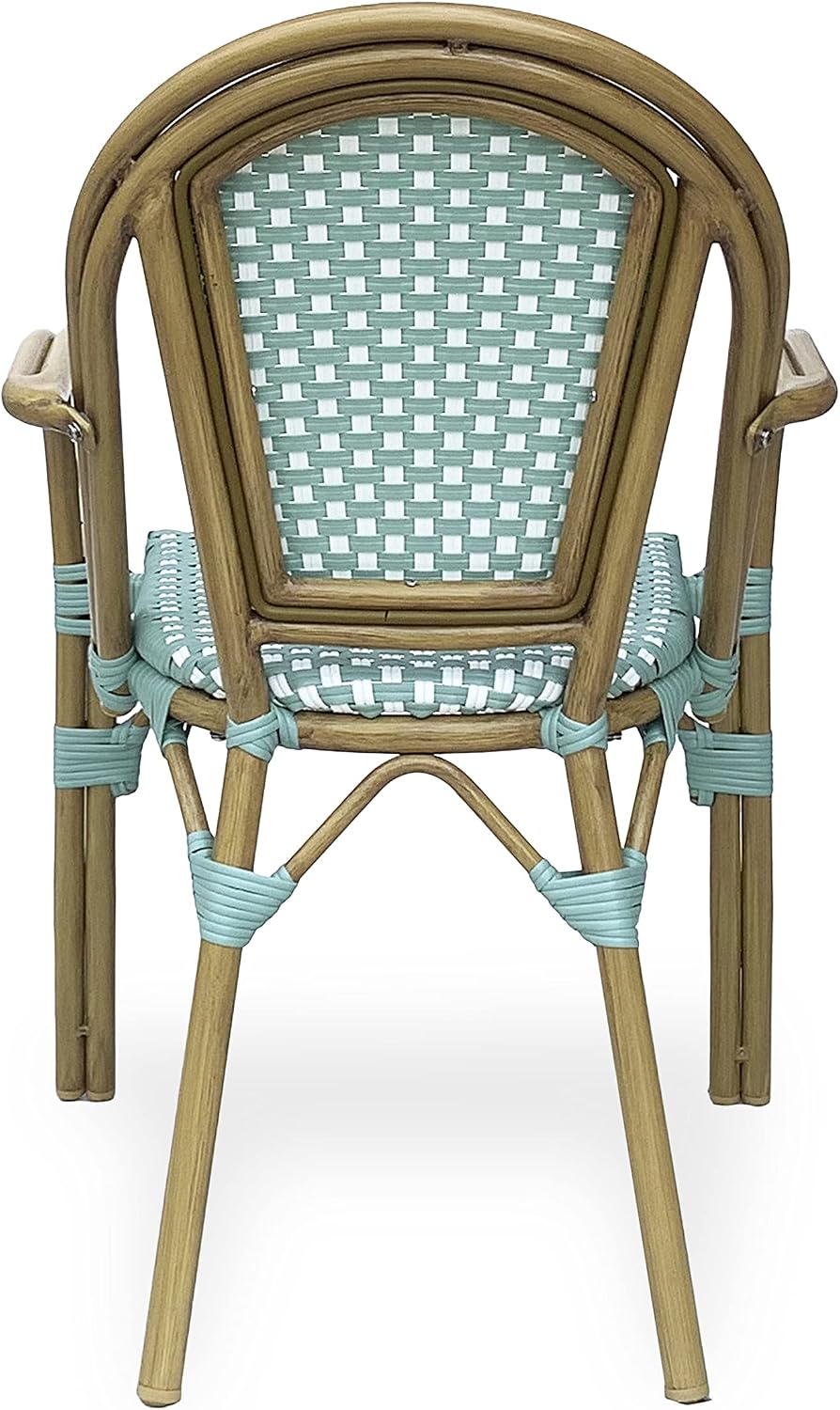 Christopher Knight Home Anastasia Outdoor French Bistro Chair (Set of 2), Black + White + Bamboo Print Finish
