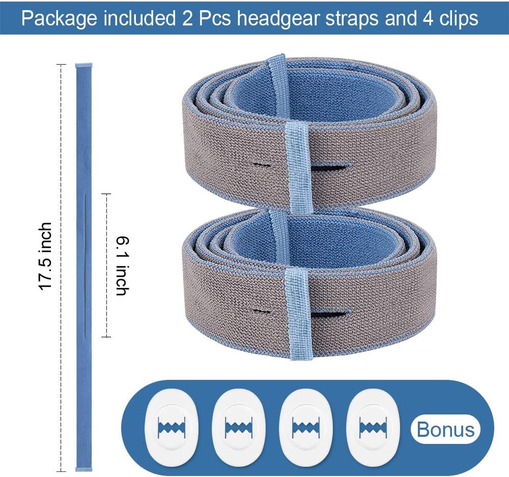 Iduola Replacement Headgear Straps for ResMed Airfit P10 Nasal Pillow Mask Holder Included 2 Super Elastic Straps & 4 Adjustment Clips