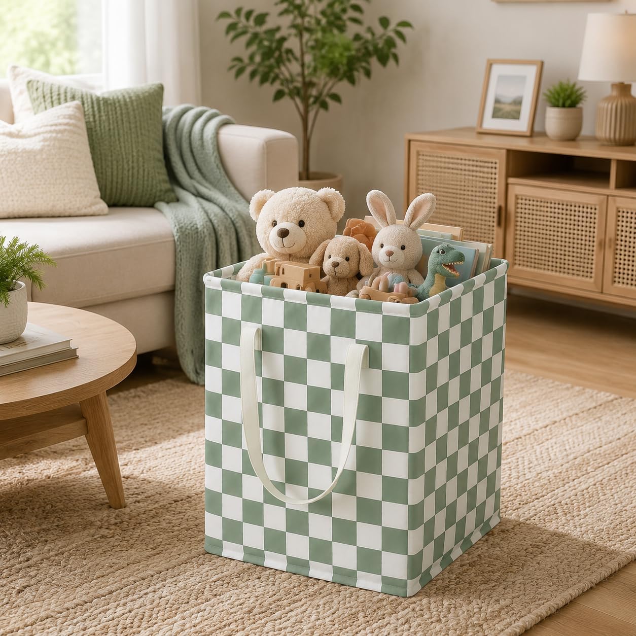 MAIZMZ Kids Hamper Storage Basket Nursery Bins Baby Gift Toy Organizer Box Laundry Basket Large Canvas Collapsible Chest for