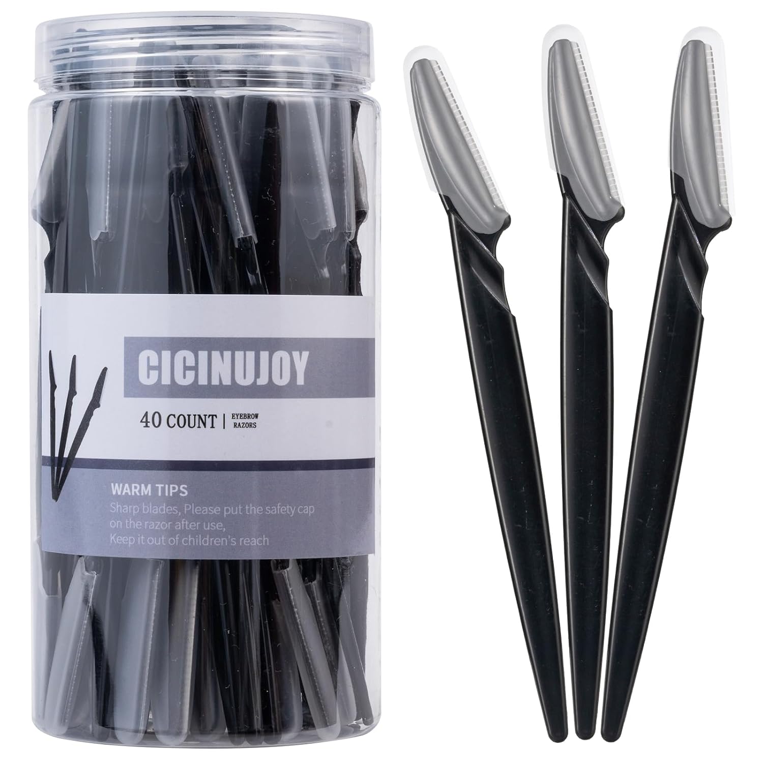 40pcs Dermaplane Razor for Women Face, Stainless Steel Eyebrow Razor