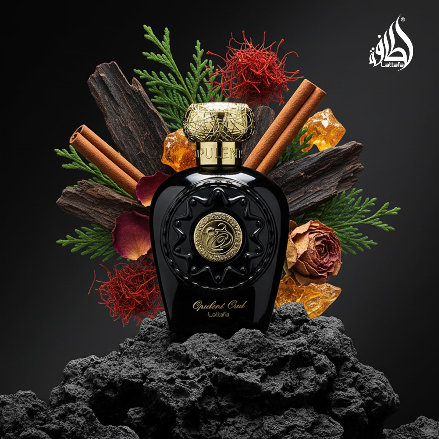 Lattafa Opulent Oud for Unisex Eau de Parfum Spray, 3.4 Ounce