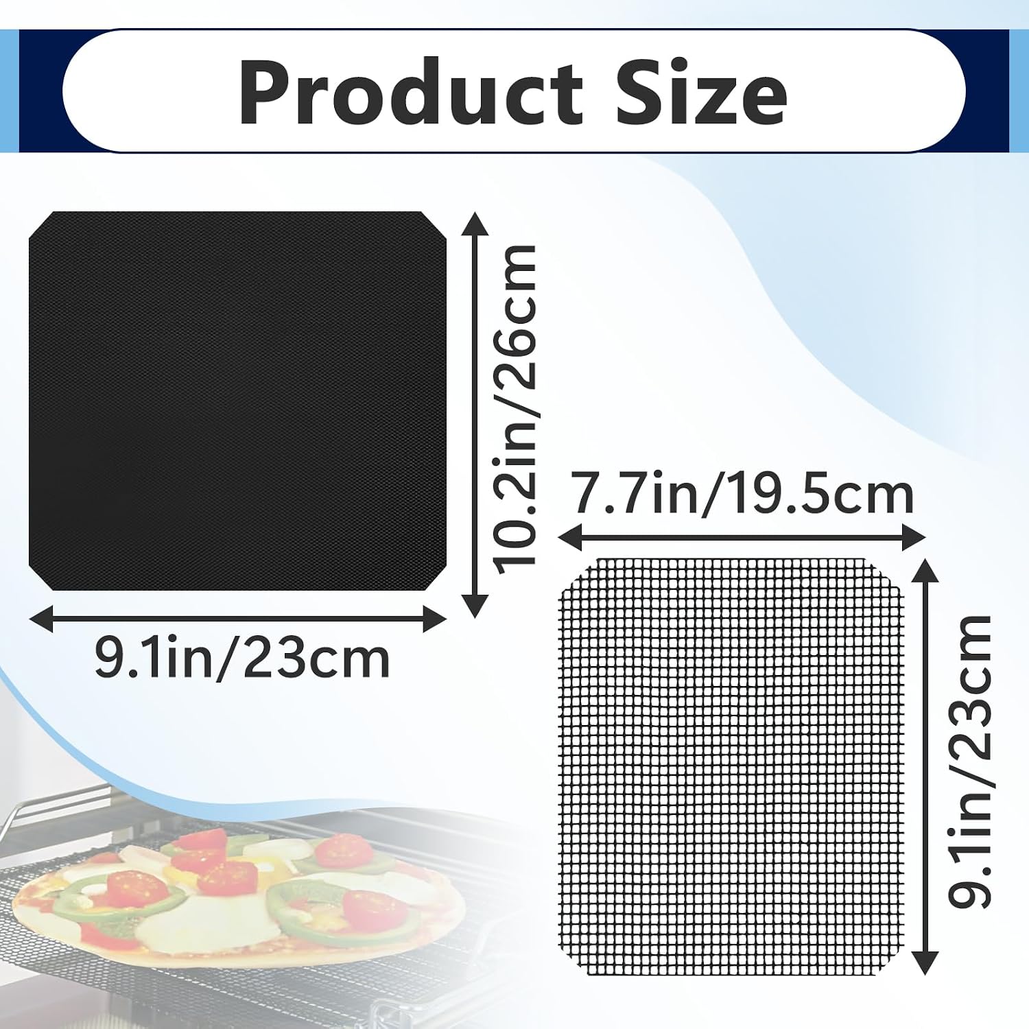 6Pcs 9×10 inch Fryer Oven Liners and 6Pcs Mesh Grill Mats for Instant Vortex Pro Plus 10QT, Non-Stick Oven Liner and Mesh Grill Mats for Toaster, Oven, Microwave