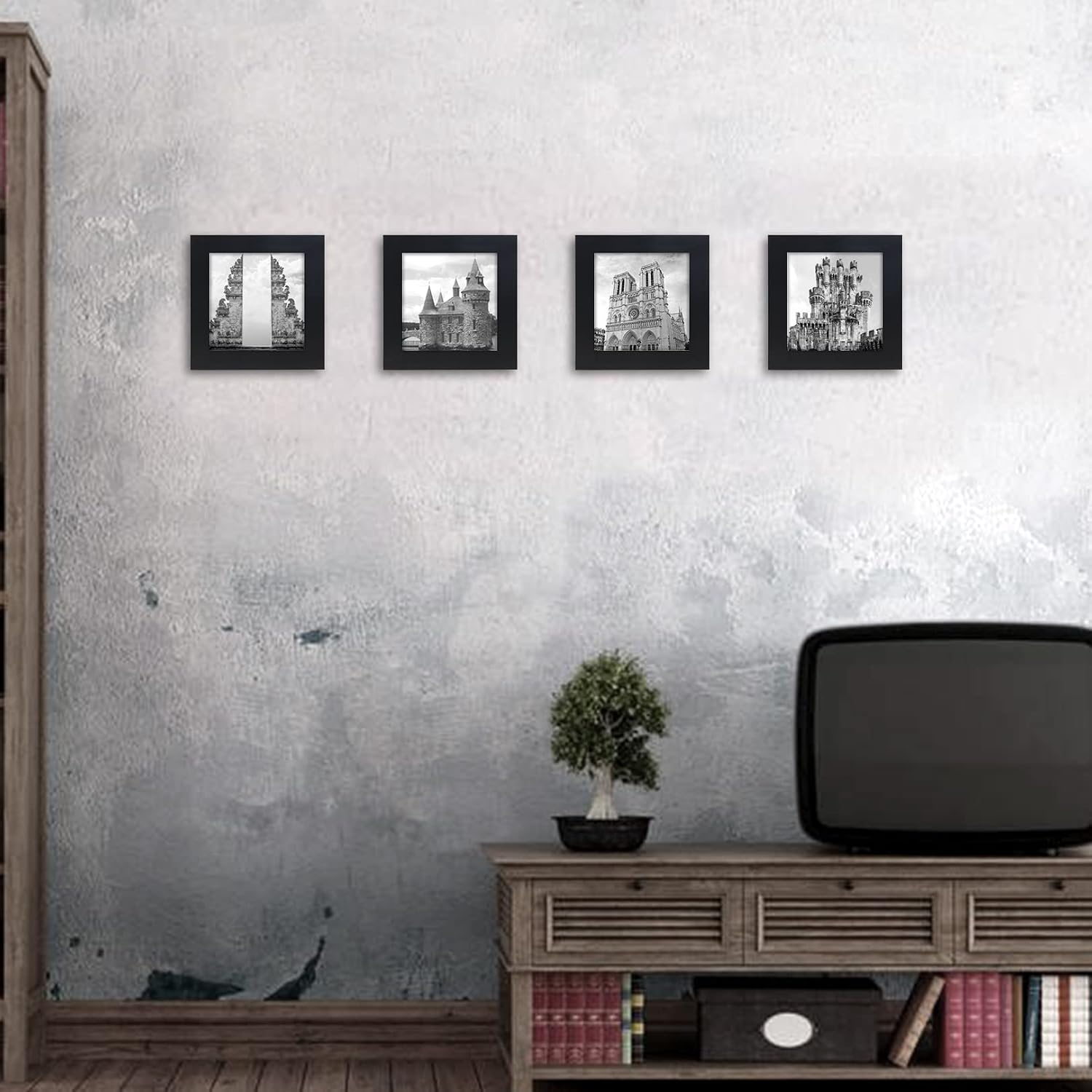 WUTL 8x8 Black Picture Frames Square