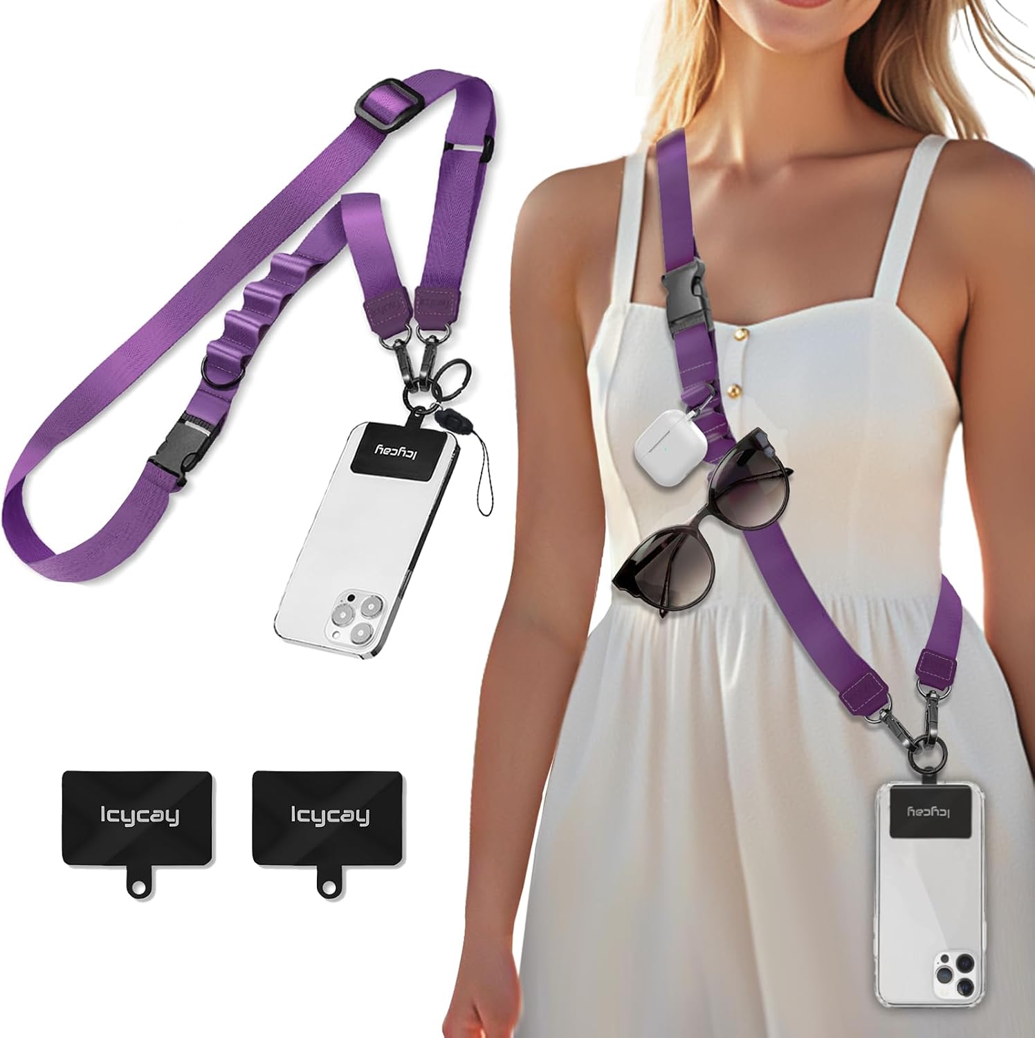 Icycay Phone Lanyard Crossbody Strap Neck Adjustable Teacher Women Cat