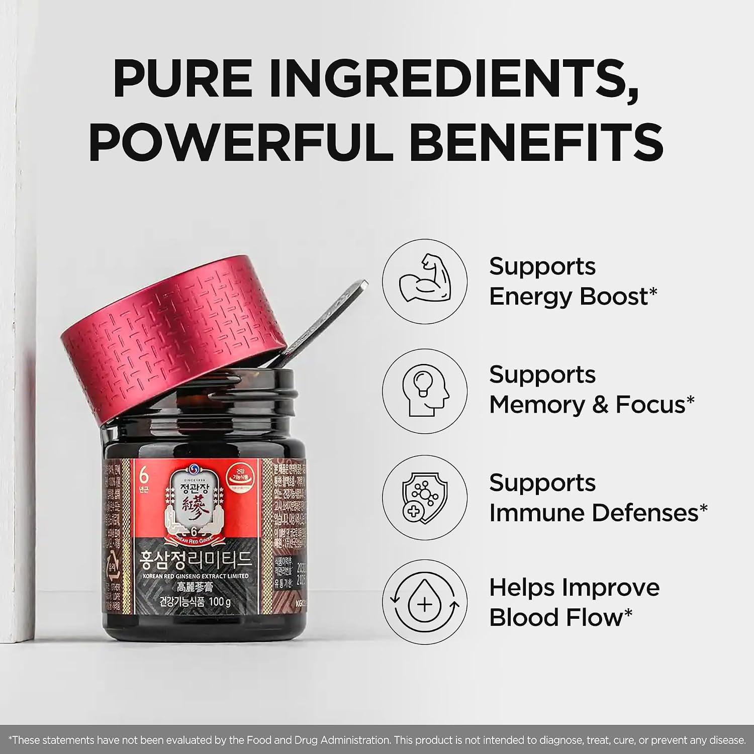 JUNG KWAN JANG Korean Red Ginseng Extract Limited 100g Jar | Ginseng Supplement, Ginseng Tea | Energy Boost, Stamina
