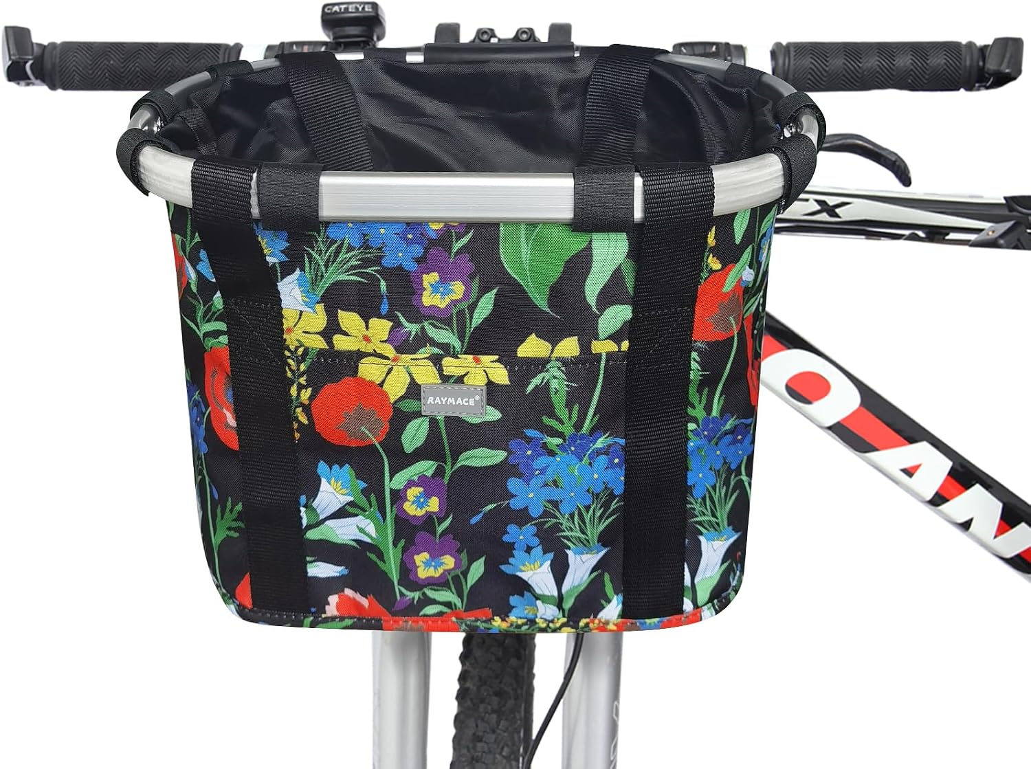RAYMACE Bicycle Basket Dog Bike Handlebar Basket Front,Folding Detachable Quick Release Easy Install,Cycling Picnic Bag