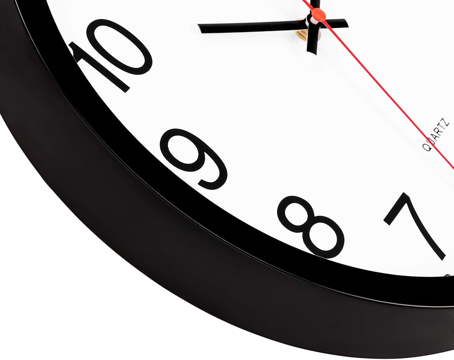 Foxtop 12 Inch Wall Clock Silent Battery Operated Analog Clock, Black