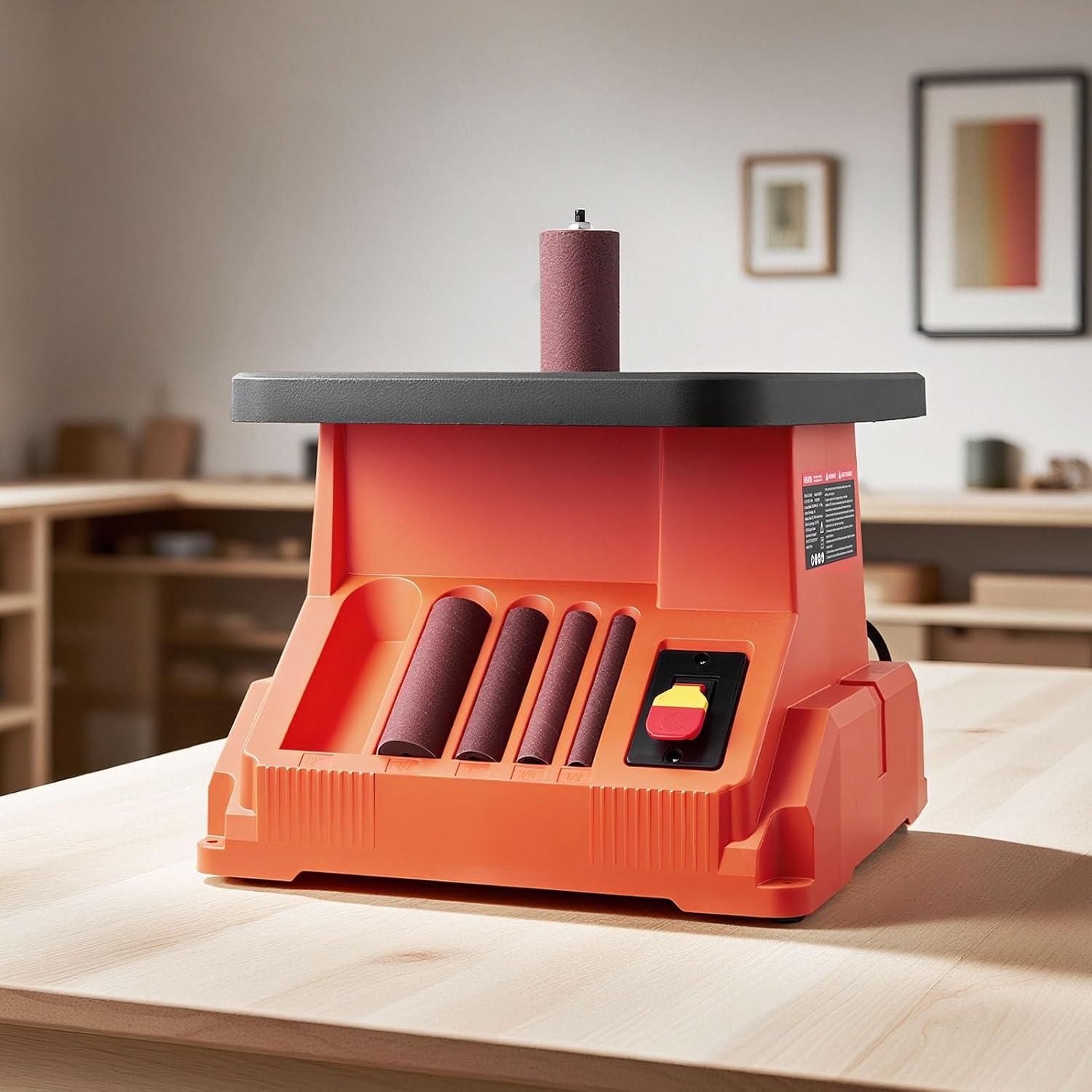 VEVOR Oscillating Spindle Sander, 2400RPM Benchtop Spindle Sander with 6 Sleeves (1/2"-3")
