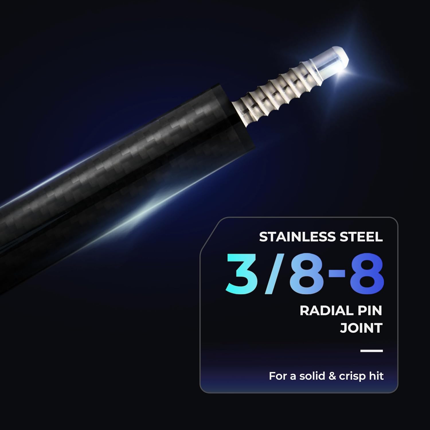 Carbon Fiber Pool Cue Stick with Case, 2pieces 58inch Low Deflection Professional Cue Stick for Billiards