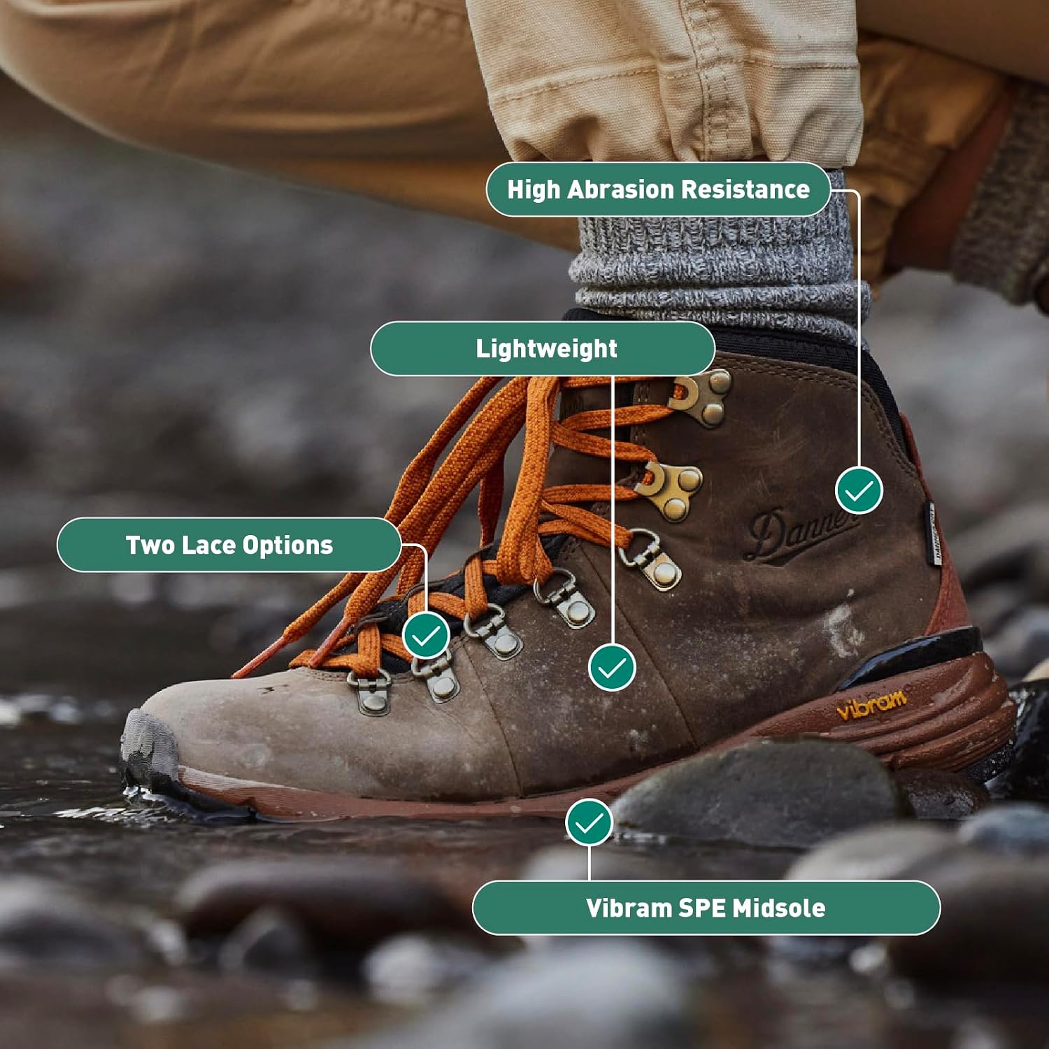 Danner Mountain 600 Hiking Boots for Women - Waterproof, Durable Suede Upper, Breathable Lining, Triple-Density Footbed & Vibram Traction Outsole