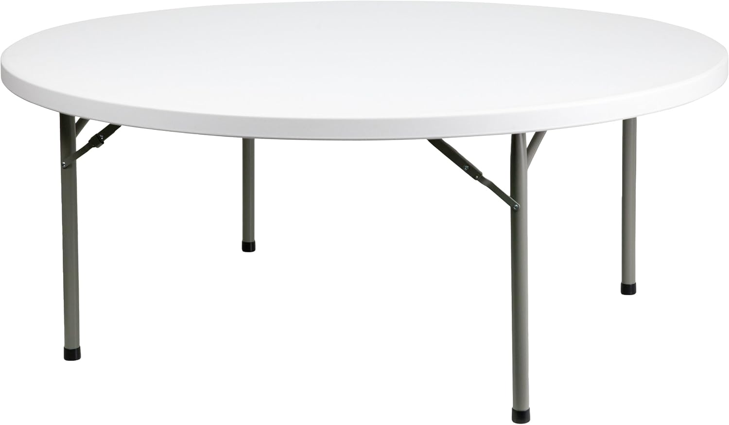 Flash Furniture 5' Round All-Occasion Plastic Folding Event Table for Parties and Trade Shows, Folding Banquet Table for Indoor/Outdoor Events, White