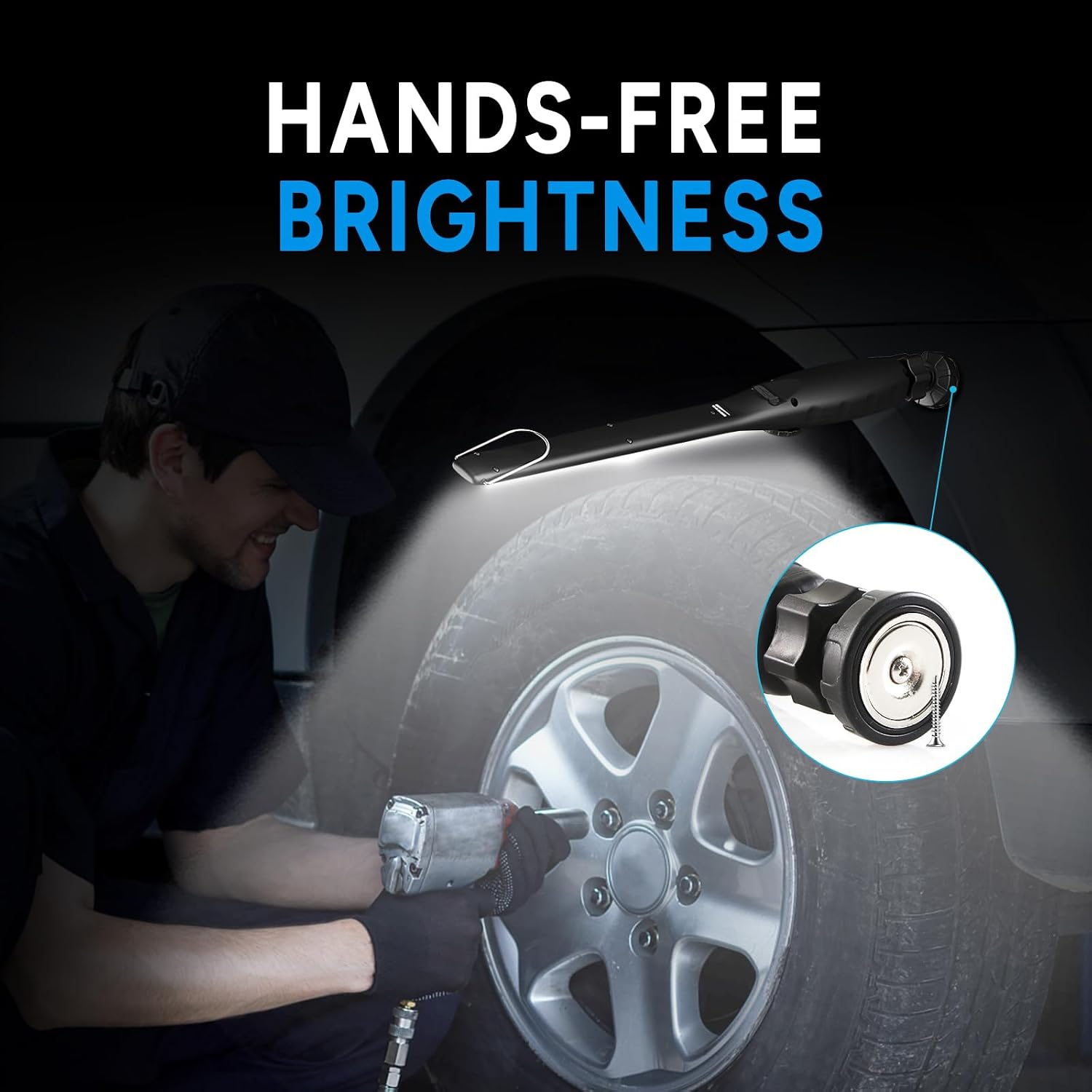 Dr. Prepare LED Work Light, 700 Lumens Rechargeable Work Lights, Cordless Portable Magnetic COB LED Work Light, Inspection Light for Car Repair, Home, Garage, Emergency