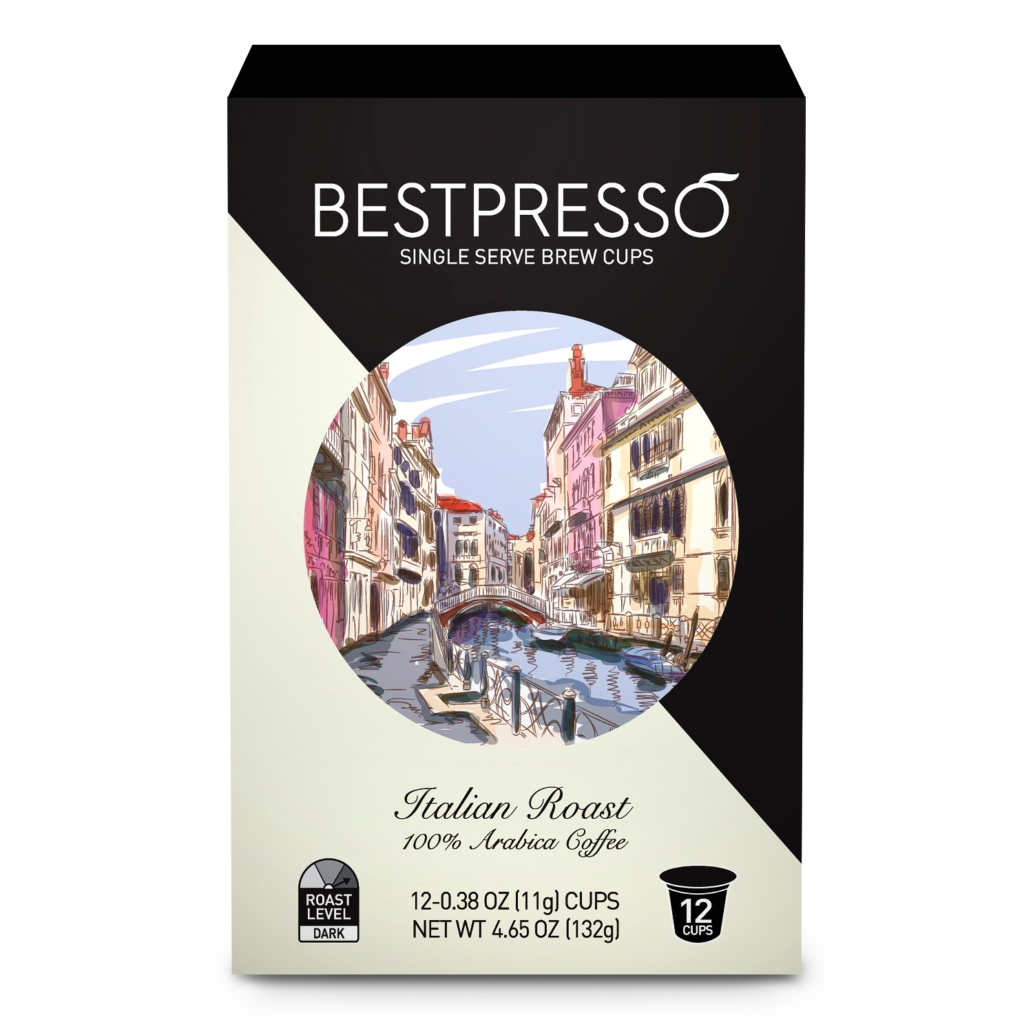 Bestpresso Coffee, Donut Shop Medium Roast Single Serve K-Cup Pods, 96 Count (Compatible With 2.0 Keurig Brewers) 8 Packs Of 12 Cups