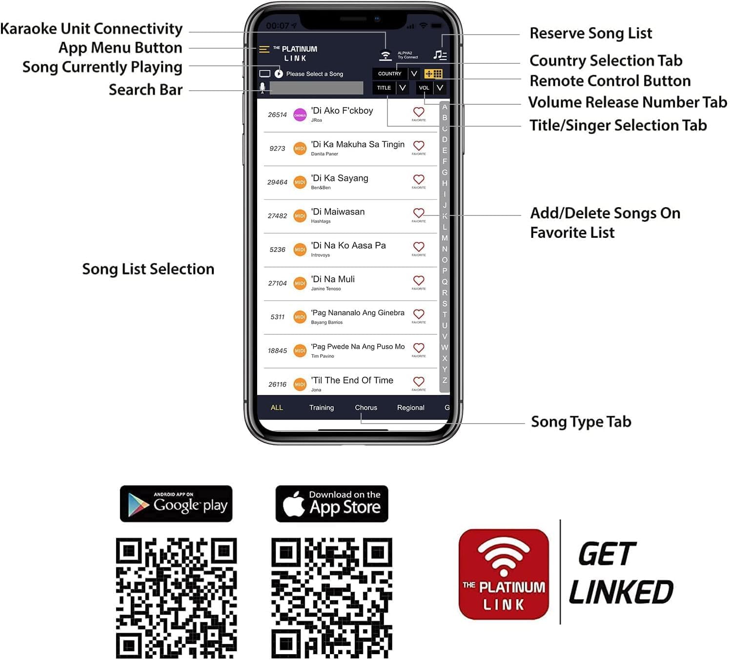 The Platinum Karaoke Machine for Tv, Professional Karaoke System with 2upgraded Wireless Microphones, Features Over 23k Songs, 7k Filipino Tagalog