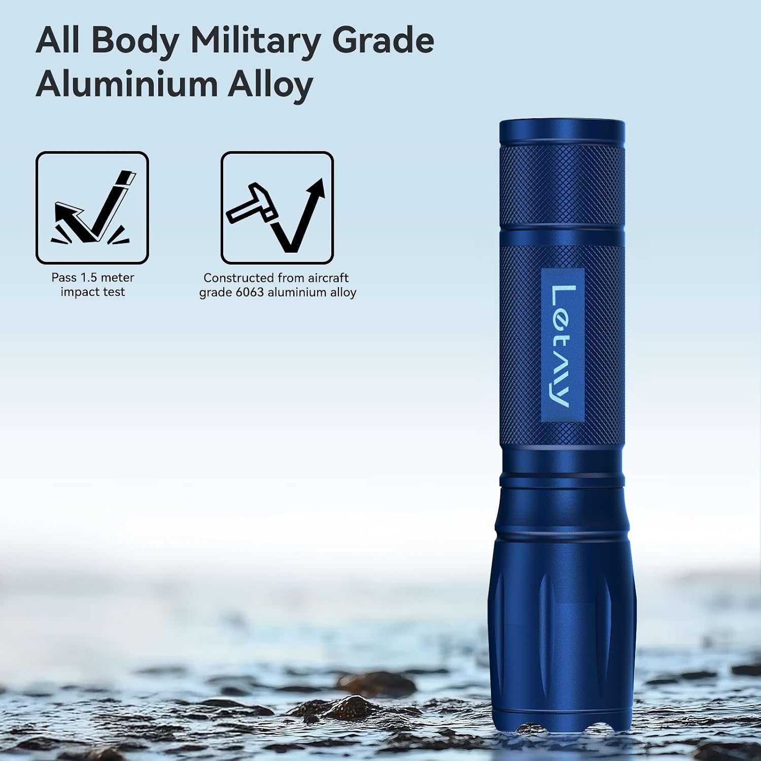 LETMY Tactical Flashlight S2000-2 Pack Bright Military Grade LED Flashlights High Lumens - Portable Handheld Flash Light, 5 Modes Zoomable Waterproof Flashlights for Home Emergency Camping Outdoor