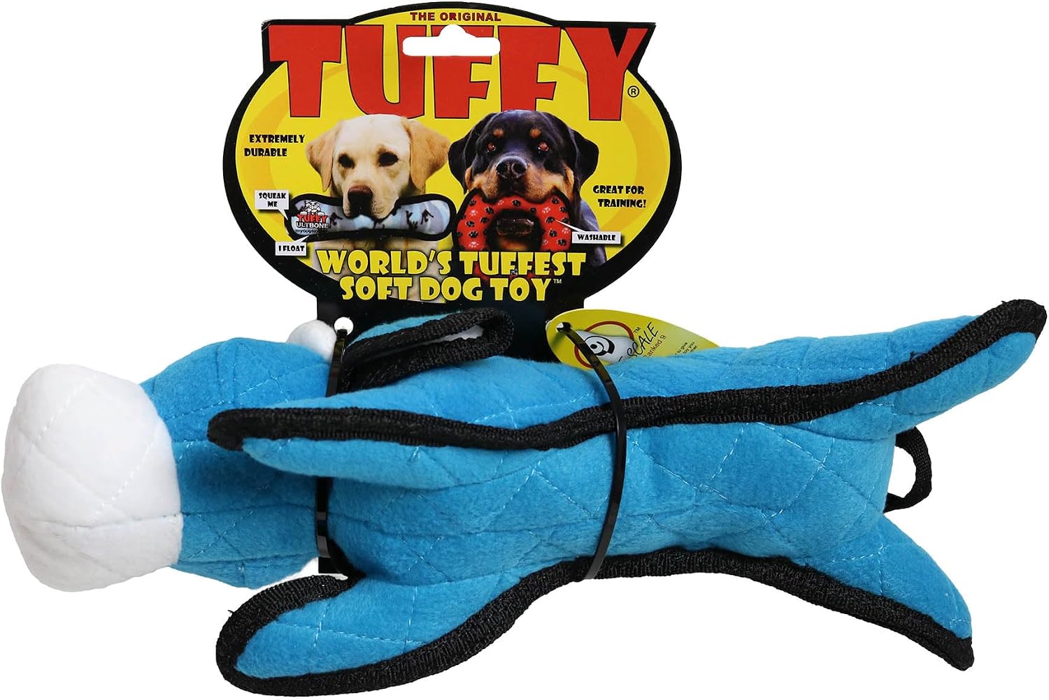 TUFFY® : Cow Dog Toy: Ultra Durable Plush Toy with Multiple Layers & Reinforced Seams, Washable and Floats, Original Construction