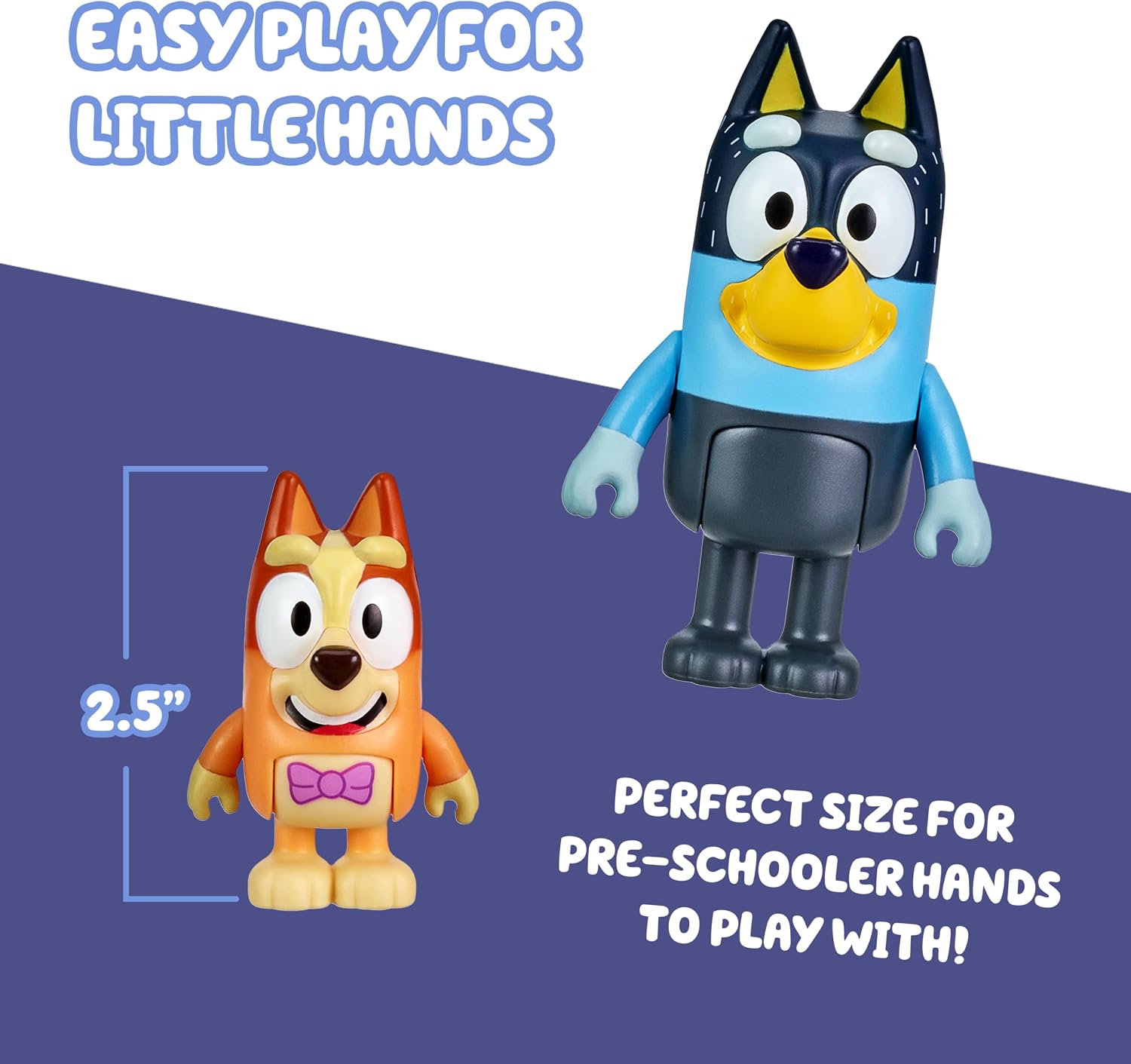 Bluey School Figurine Toys Pack of 4, Articulated Character Toys with Chloe, Rusty, and Calypso Figurines, Small Action Figures for Kids Ages 3+