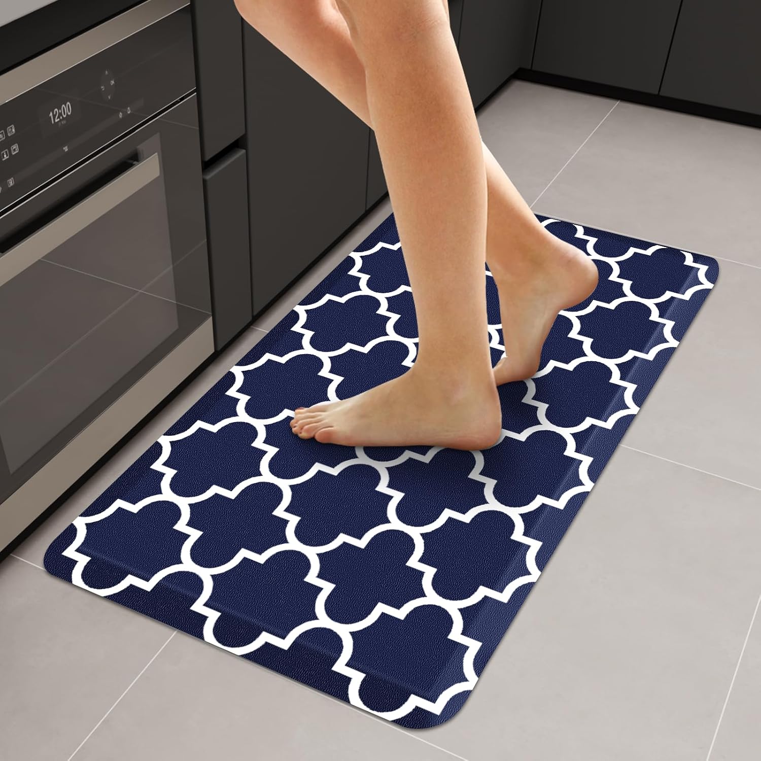 WISELIFE Kitchen Mats and Rugs Cushioned Anti-Fatigue, 17.3"x 60", Grey