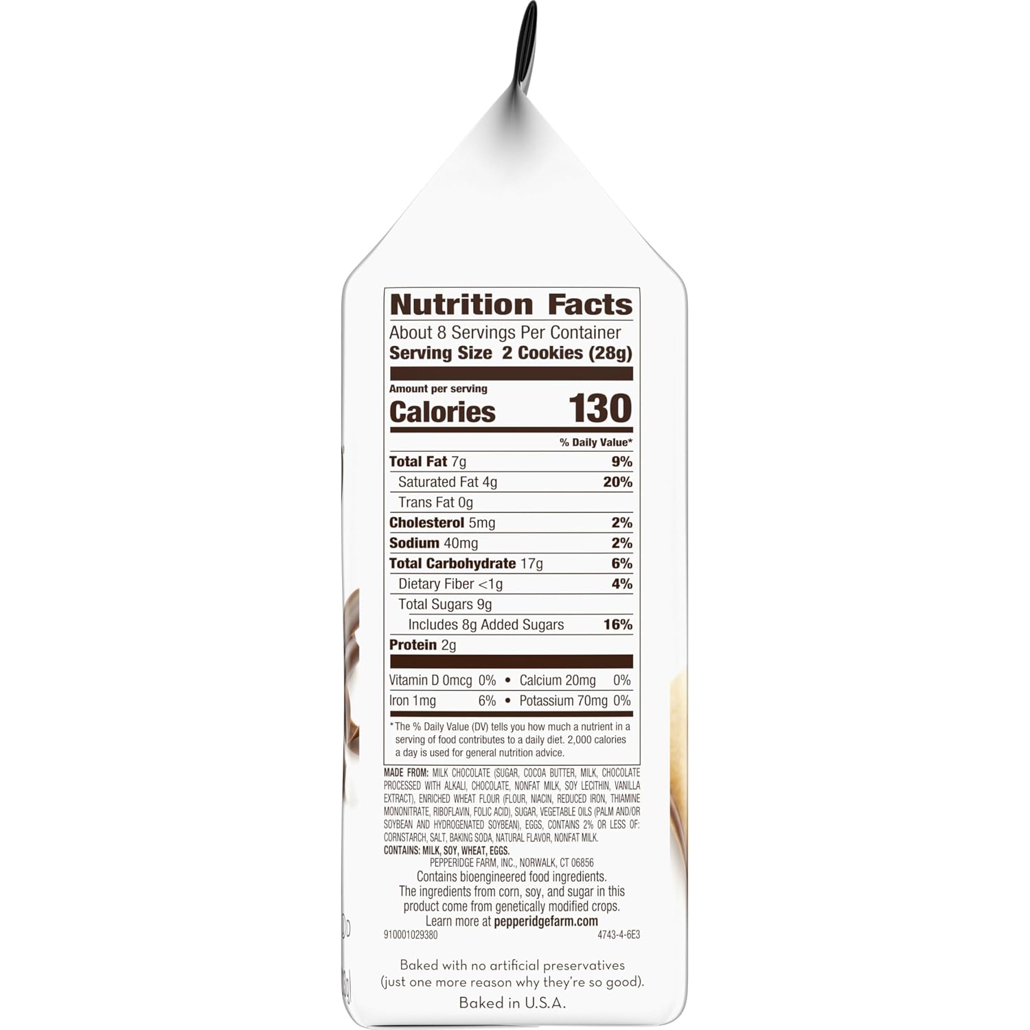 Pepperidge Farm Milano Milk Chocolate Cookies, 6 OZ Bag (15 Cookies)