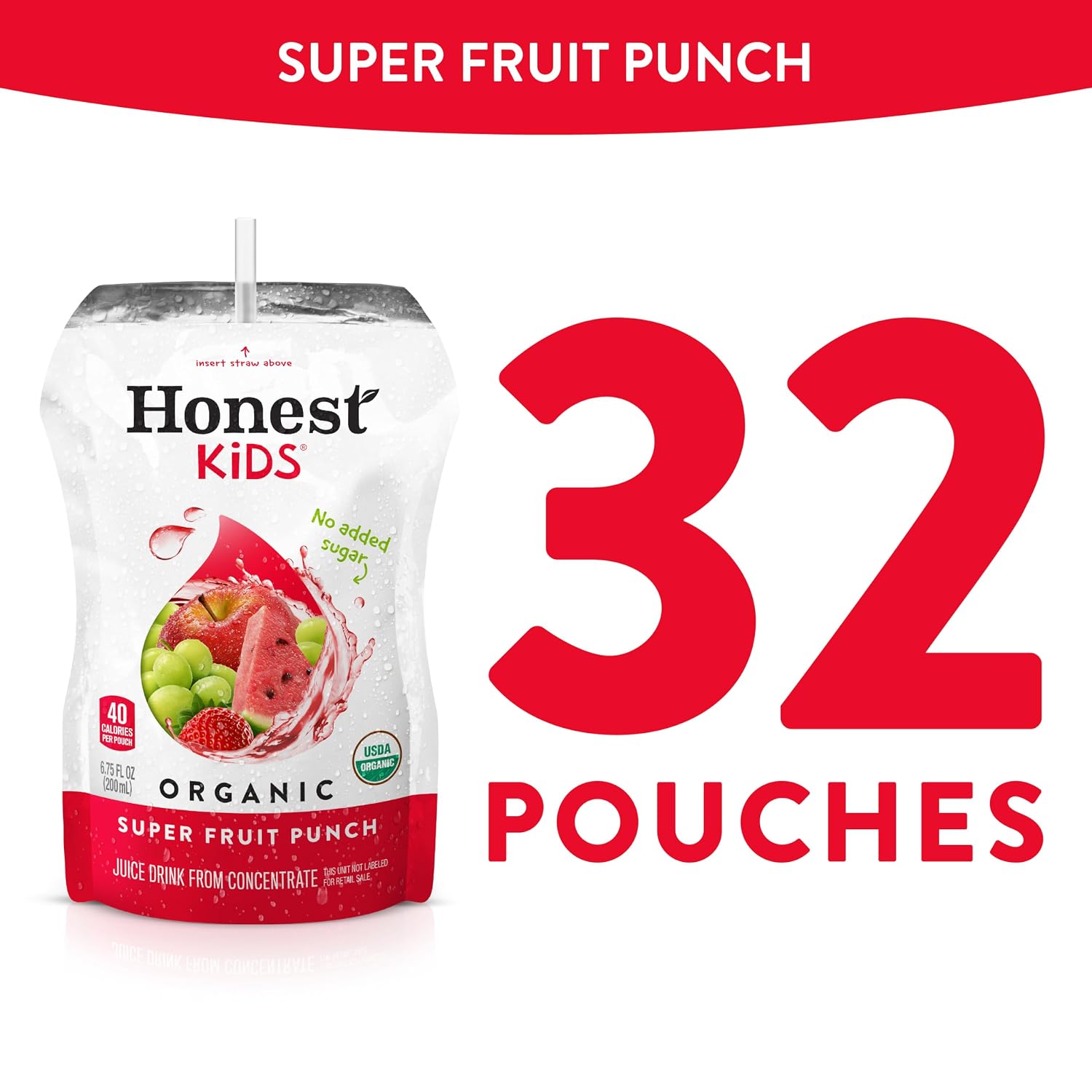 Honest Kids Appley Ever After, Organic Juice Drink, 6 Fl oz Juice Boxes, Pack Of 40, Apple