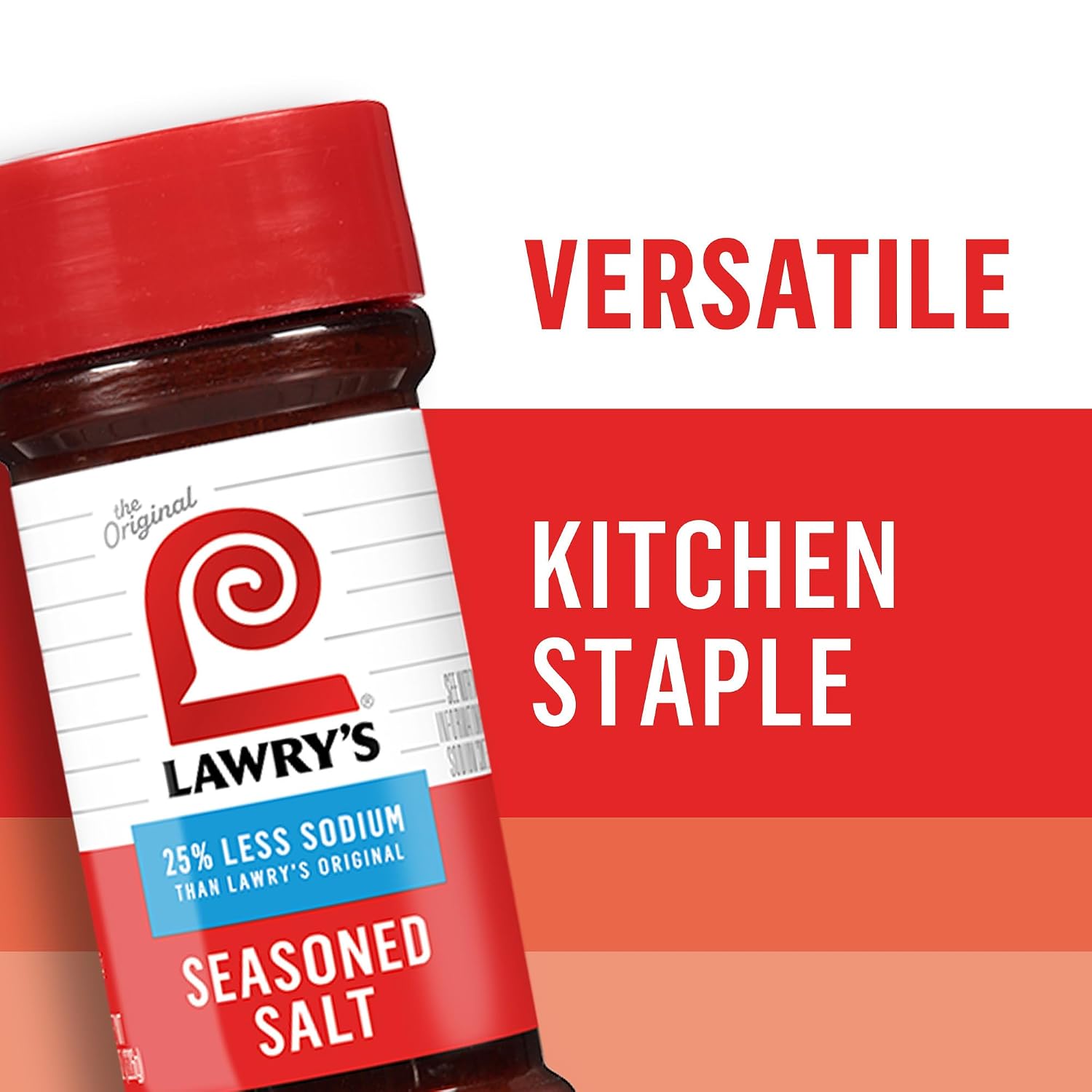 Lawry’s Seasoned Salt, 25% Less Sodium, No MSG Added, Kosher Certified, Staple, Versatile, All-Purpose Seasoning to Shake on Beef, Pork, or Poultry, 8 oz